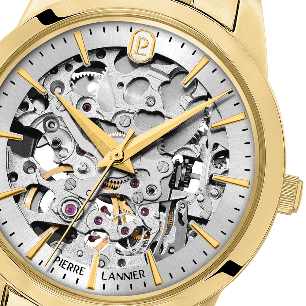 Montre femme Pierre Lannier THEA 144J522 – cadran argenté bracelet acier doré – vue 2
