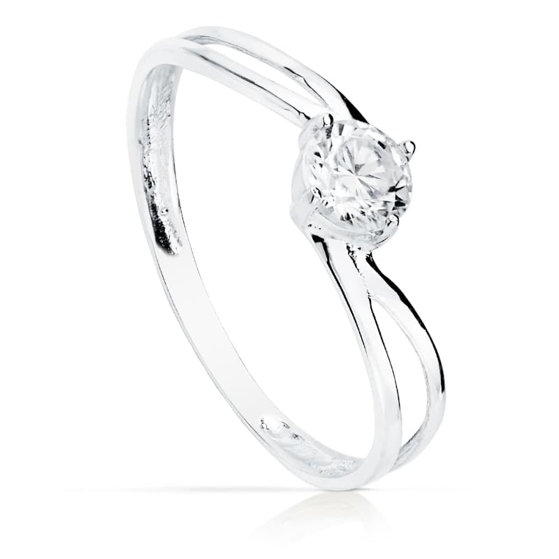 Öppen Solitaire i 9K Vitguld med 4,5 mm Zirconia
