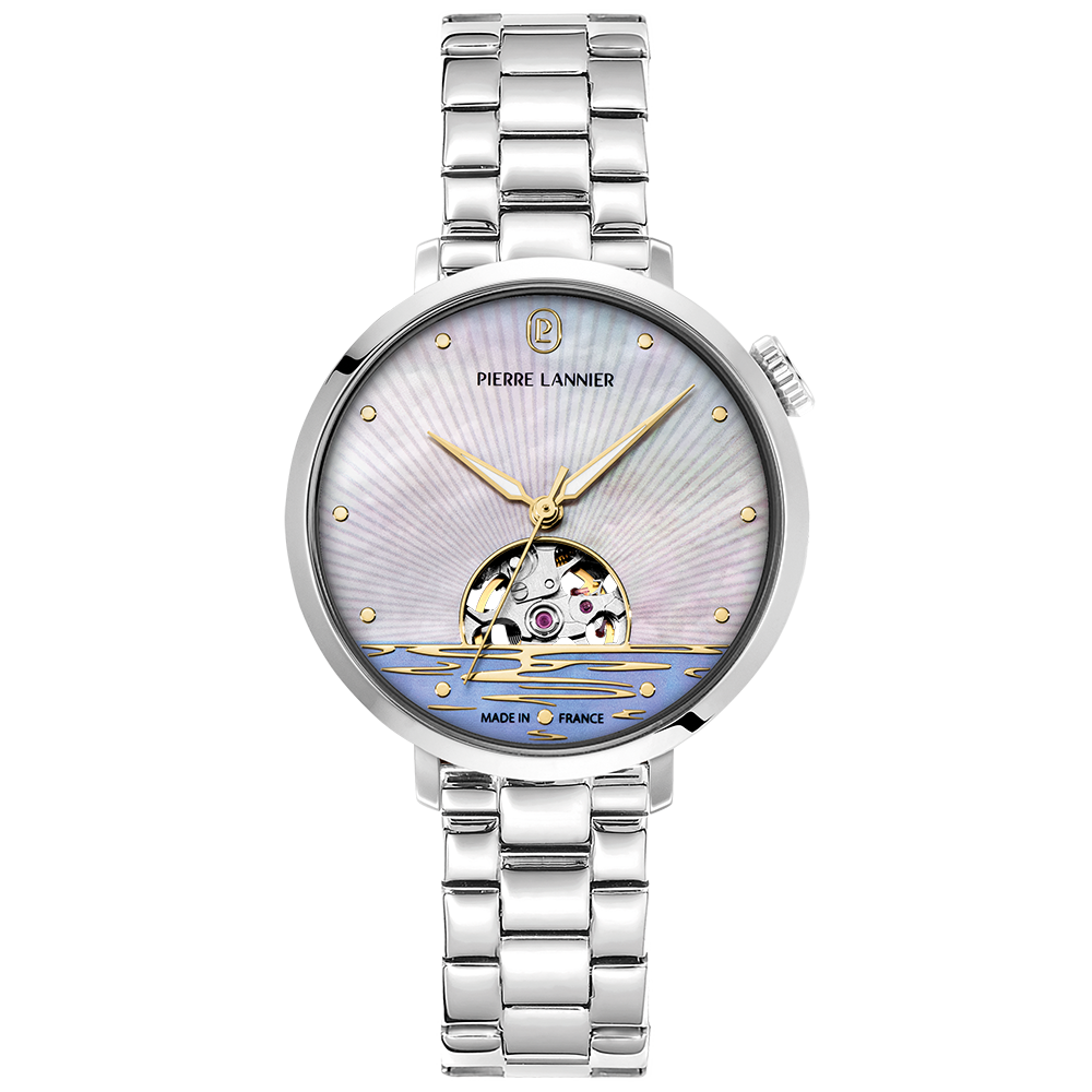 Montre femme Pierre Lannier AUSTRALE 148H691 – cadran blanc bracelet acier argenté – vue de face
