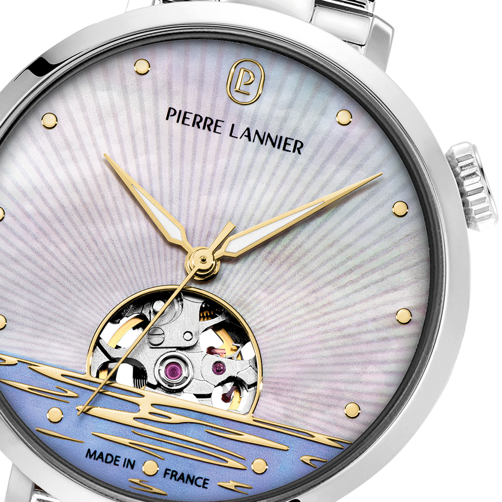 Montre femme Pierre Lannier AUSTRALE 148H691 – cadran blanc bracelet acier argenté – vue 3