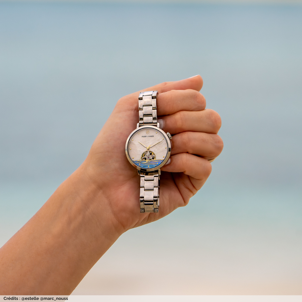 Montre femme Pierre Lannier AUSTRALE 148H691 – cadran blanc bracelet acier argenté – vue 2