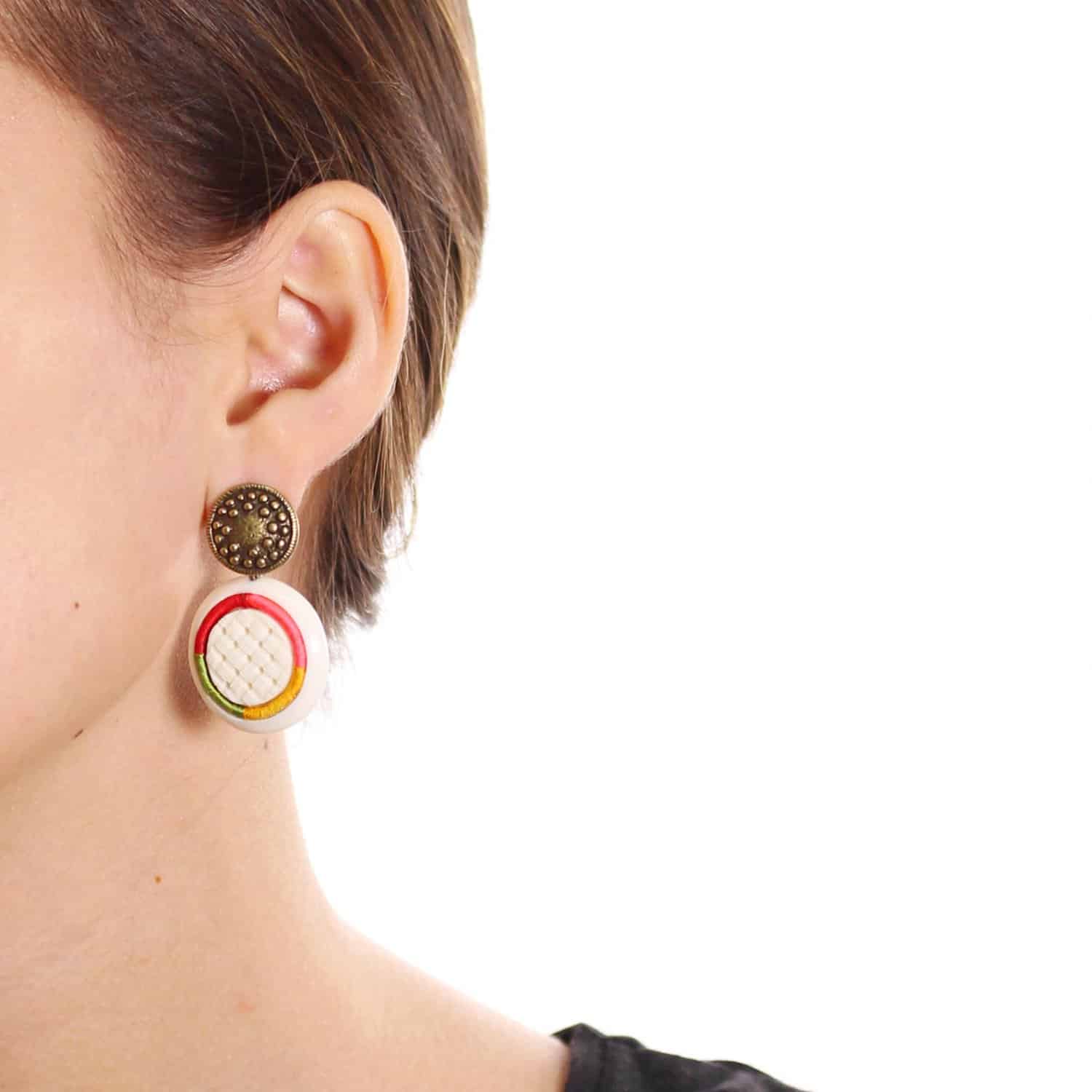 Détail os boucles d'oreilles 12--34764 Nature Bijoux