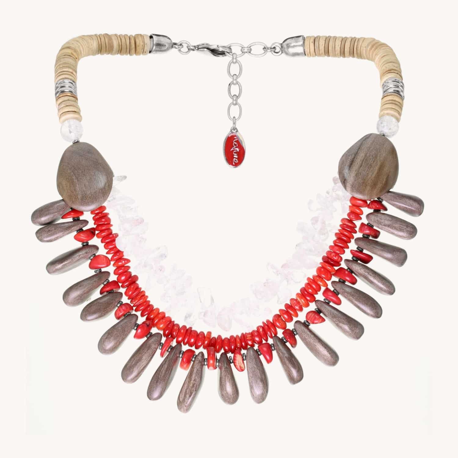 Collier Nature Bijoux Iceland Bois Graines Cristal 15--26321