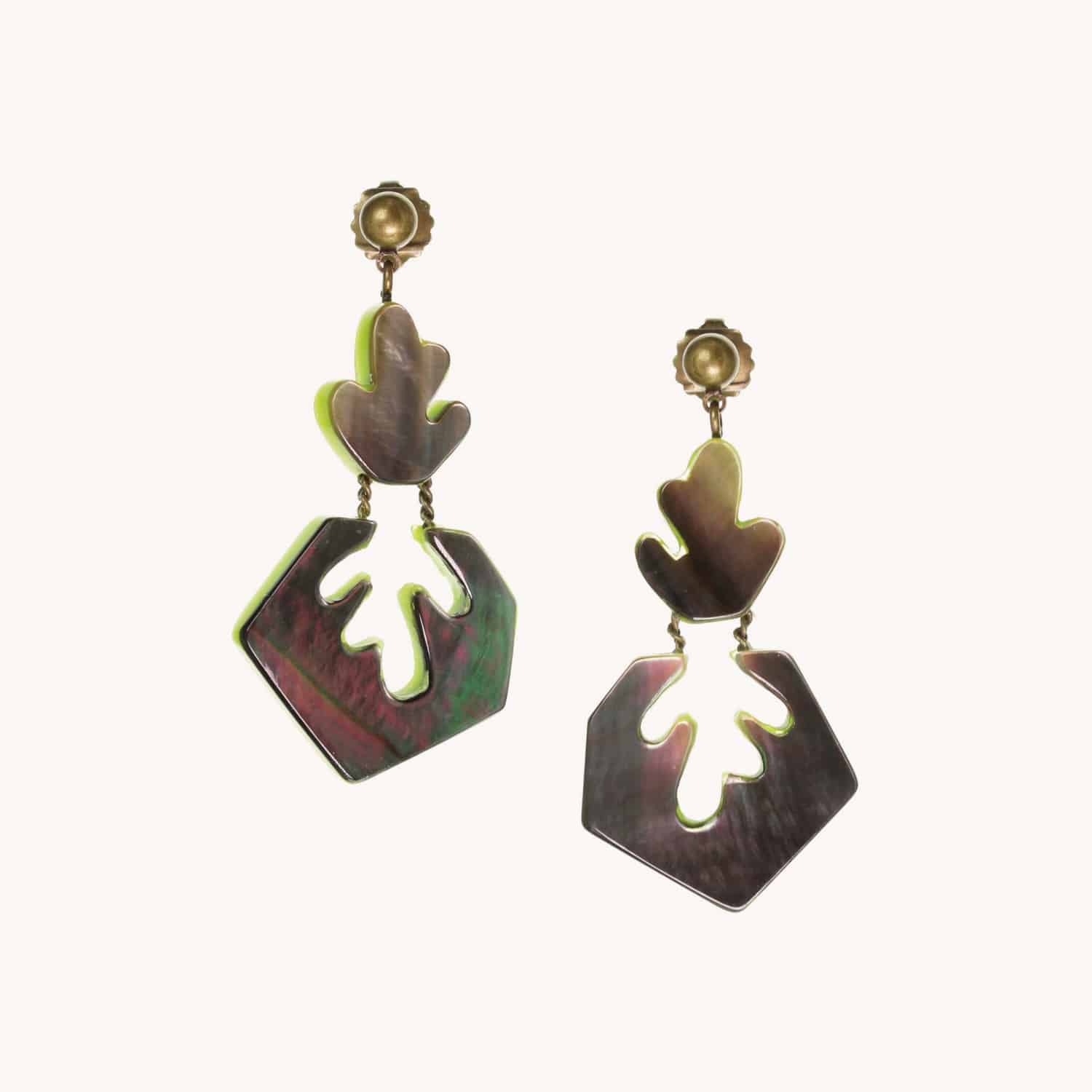Boucles d'oreilles Metamorphose Nacre de Palawan 12--25223 Nature Bijoux