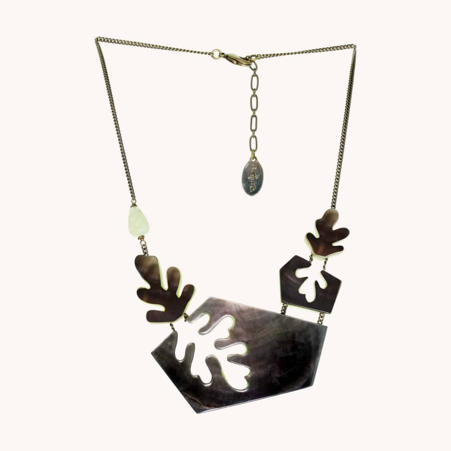 Collier Metamorphose nacre et quartz rutile 15--26481 Nature Bijoux