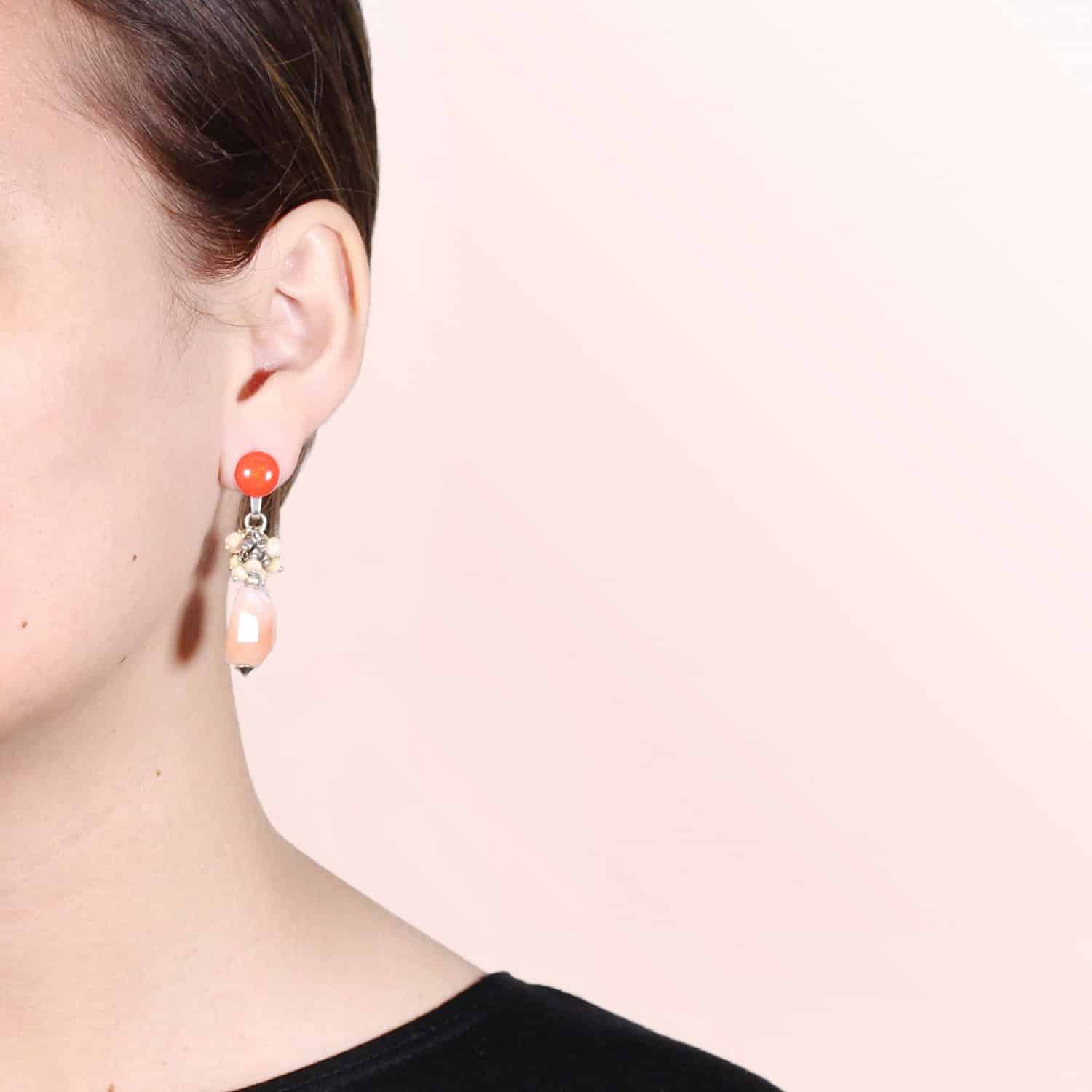 Détail agate Boucles d'oreilles 12--25287 Nature Bijoux