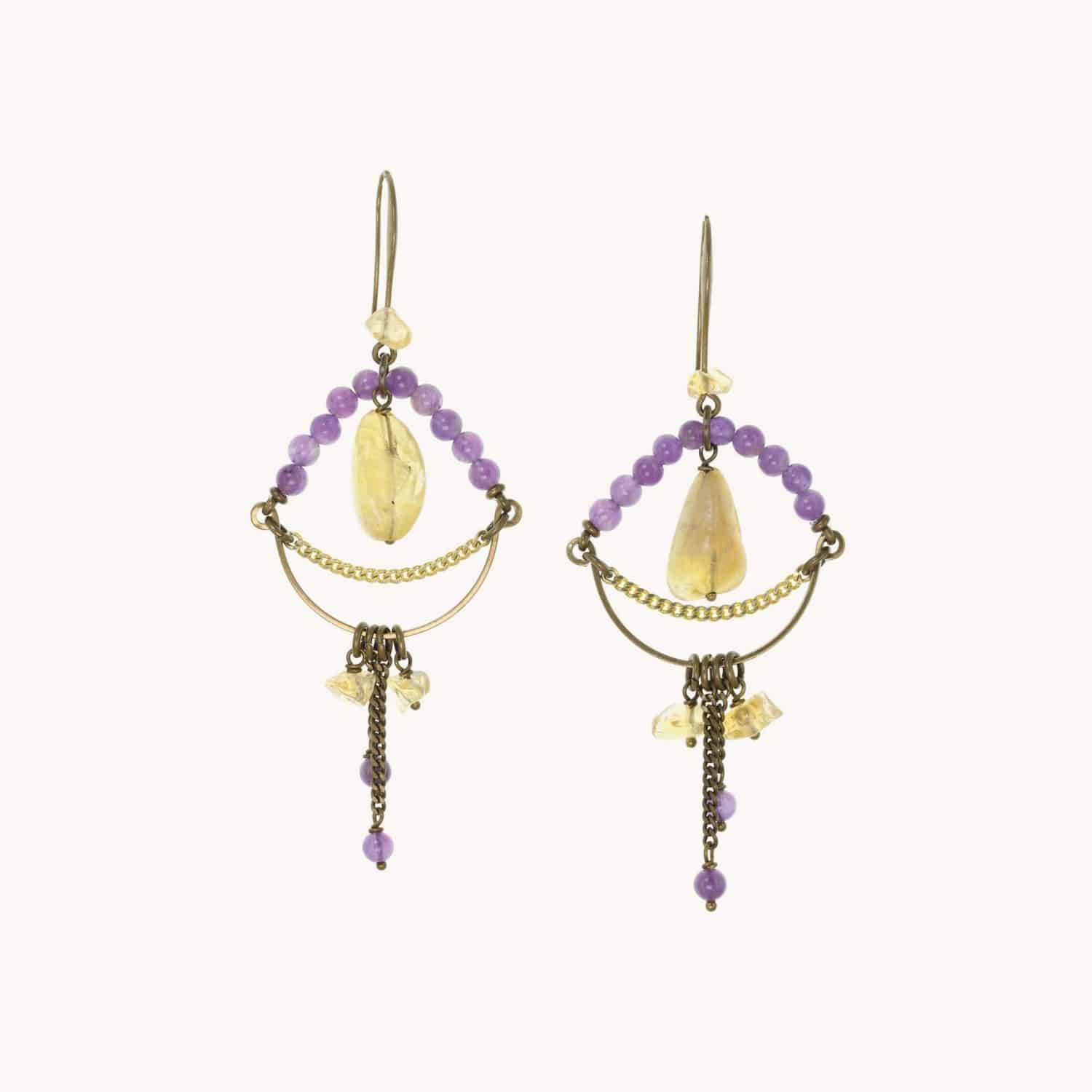 Boucles d'oreilles Nature Bijoux Pangolin minéraux pierres 12--25754
