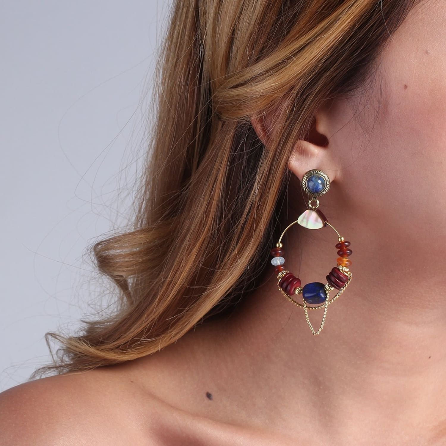 Détail matières graines et aigue marine 12--25514 Nature Bijoux