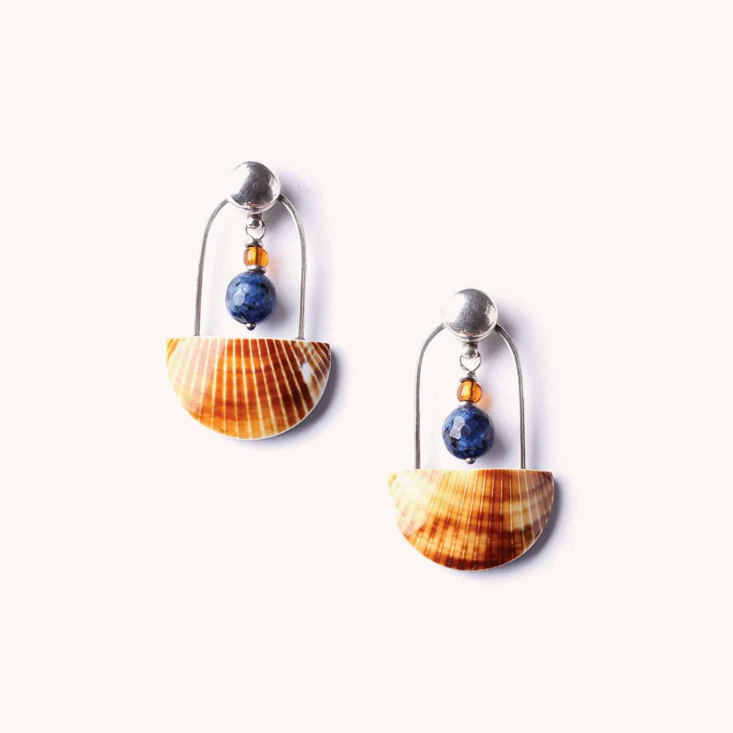 Boucles d'oreilles Sunset agate Coques Brunes 12--76020 Nature Bijoux