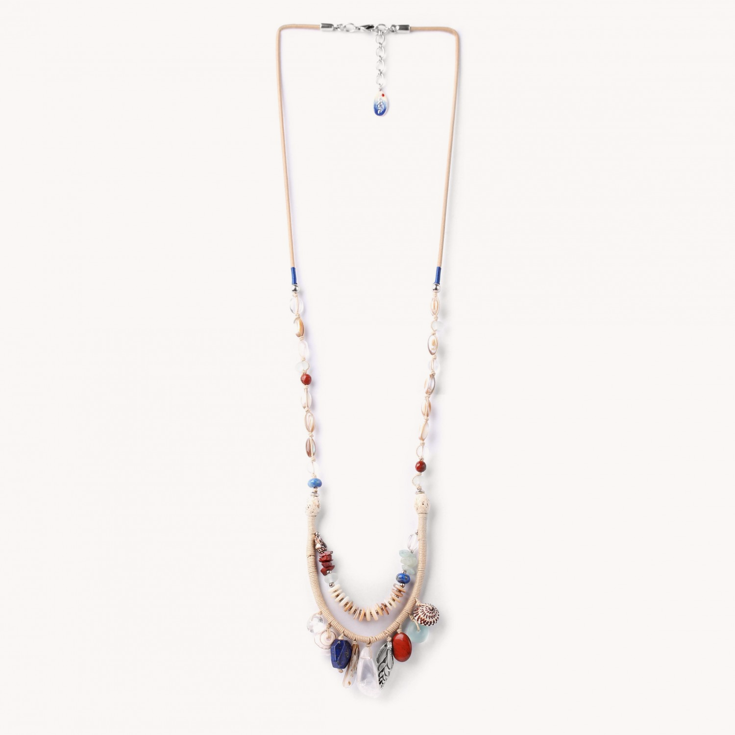 Collier Bahia minéraux nacre jaspe rouge 15--27172 Nature Bijoux