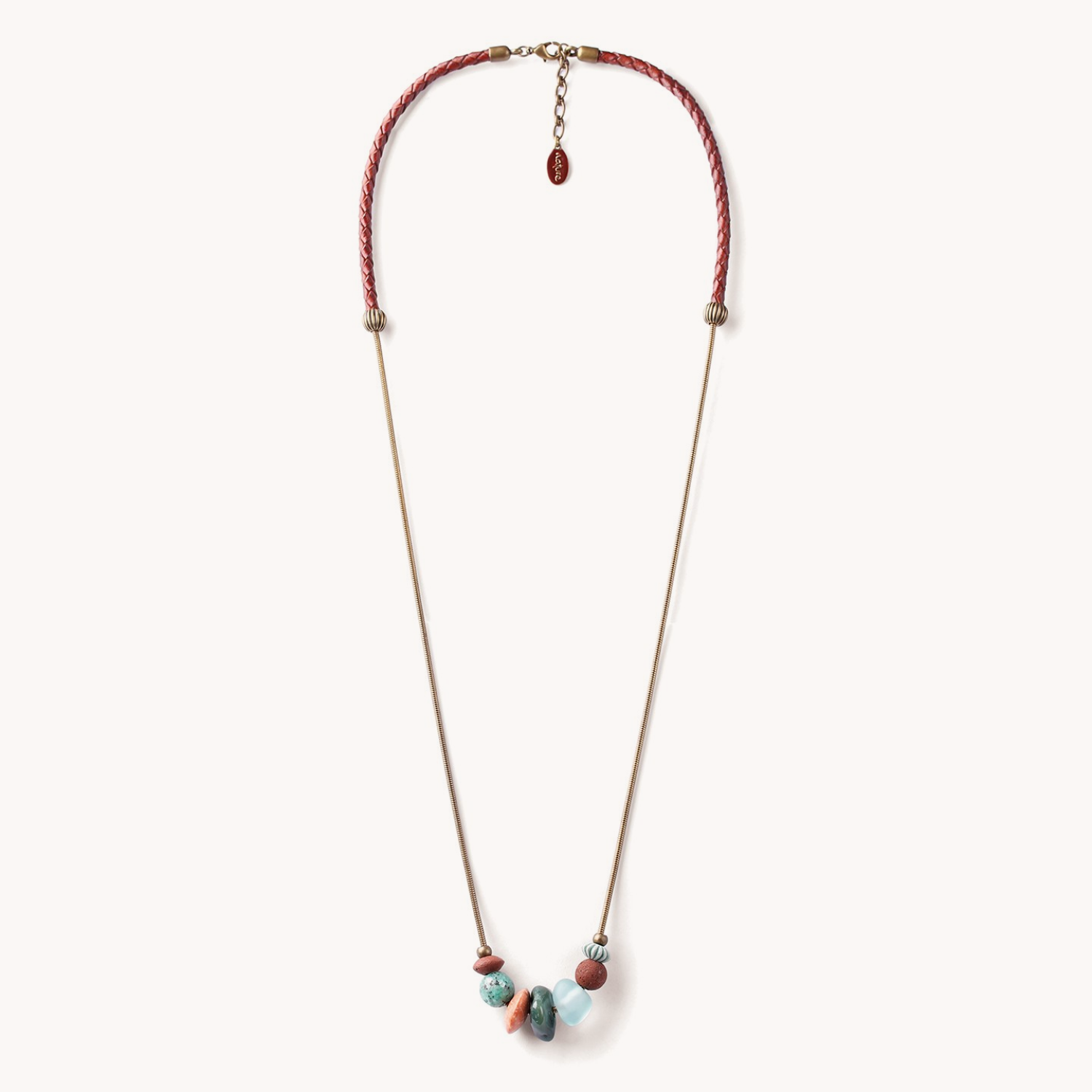 Collier Jardin Du Desert matières naturelles jaspe vert 15--27193 Nature Bijoux