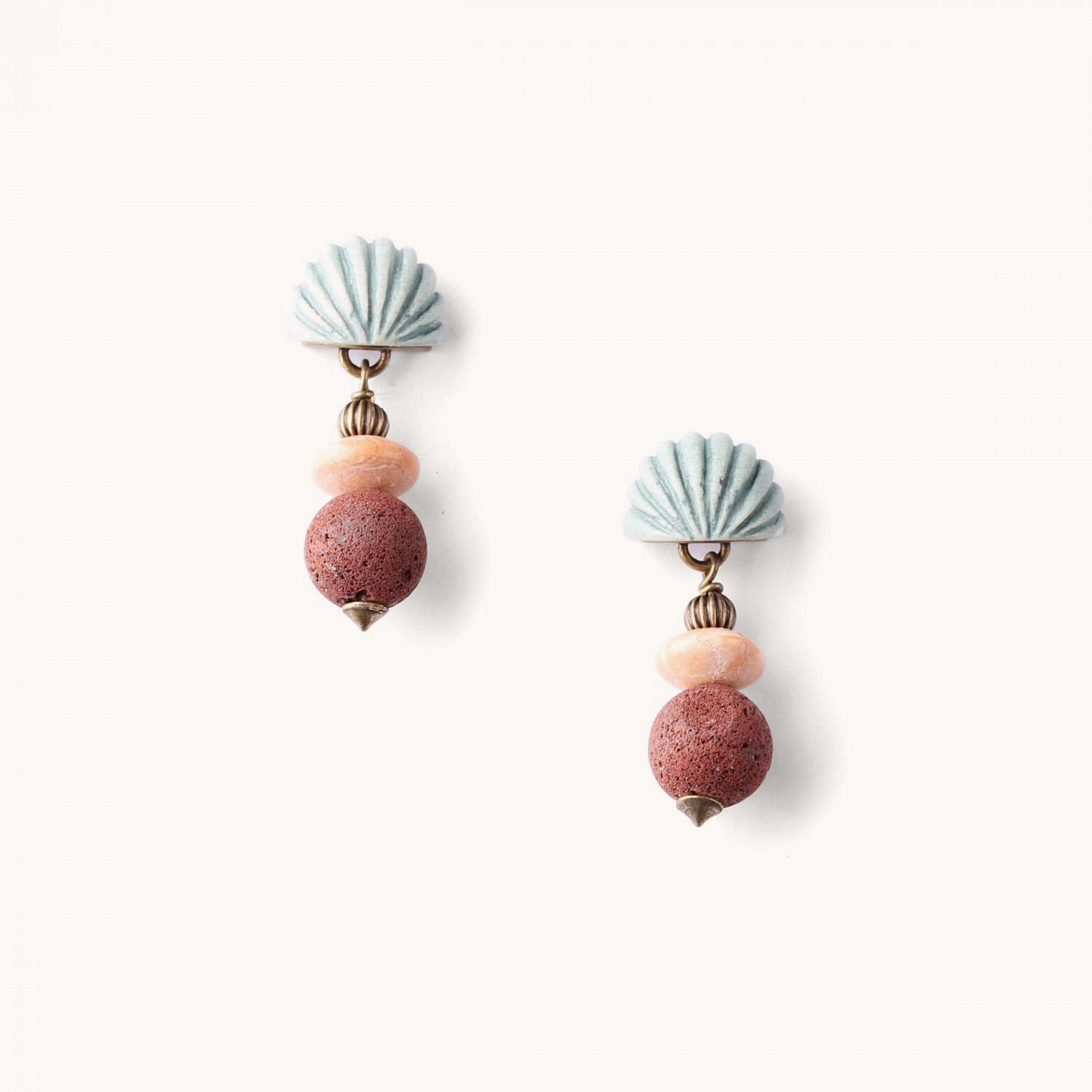 Boucles d'oreilles Jardin Du Desert pierre de lave Nature Bijoux 12--76629