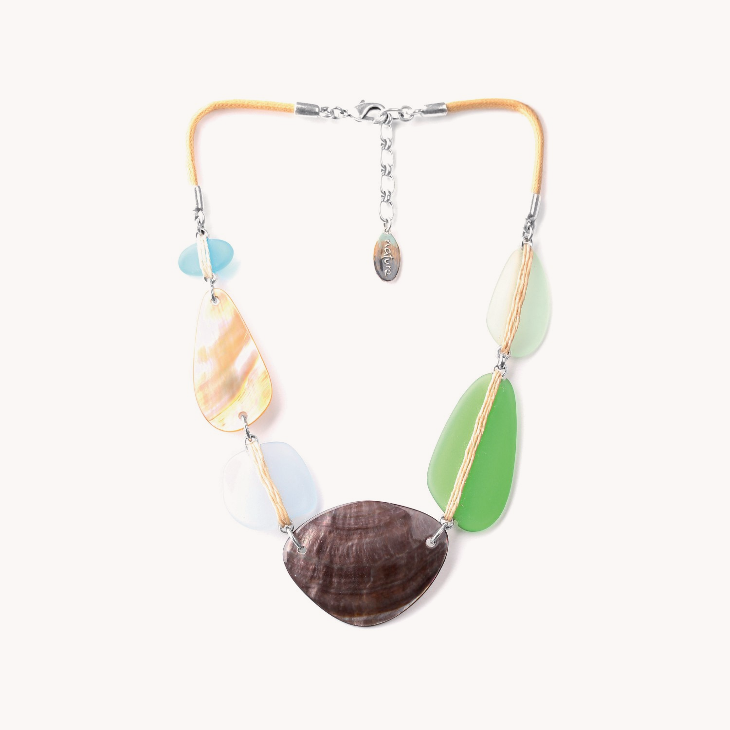 Collier Nature Bijoux Belle Ile Nacre De Palawan verre recyclé 15--28091