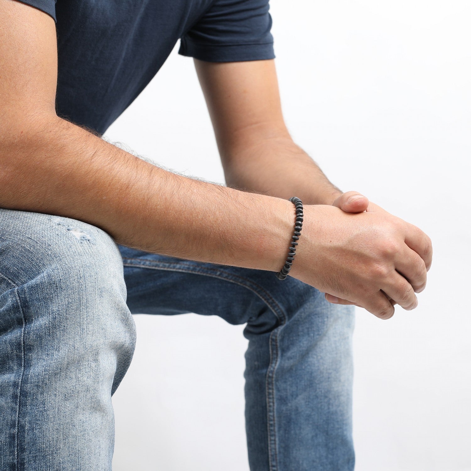 Détail hématite bracelet homme 13--32503 Nature Bijoux