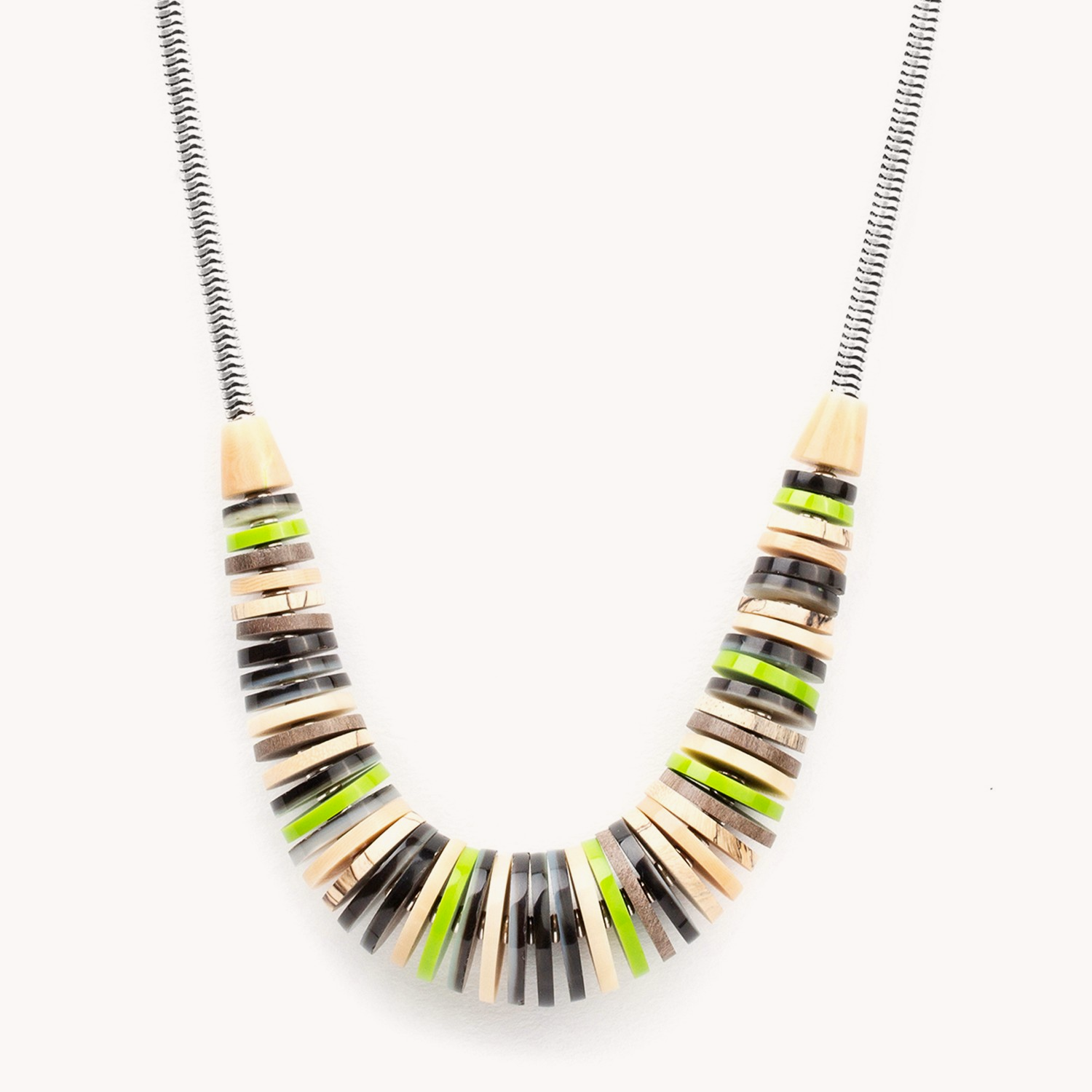 Collier Nature Bijoux Escape dégradé ébène gris nacre 15--40802