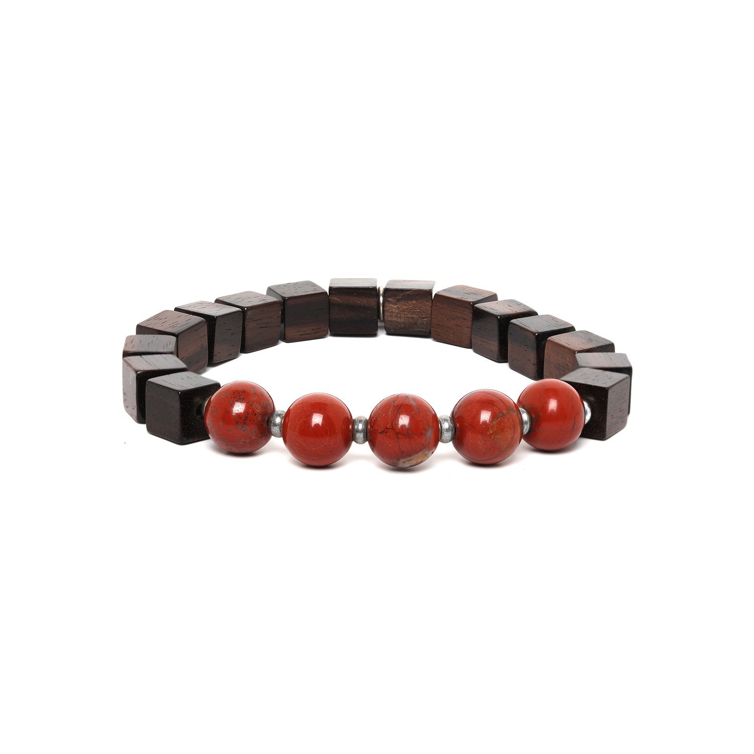 Bracelet Cubes jaspe rouge 13--31631 Nature Bijoux en pierre naturelle