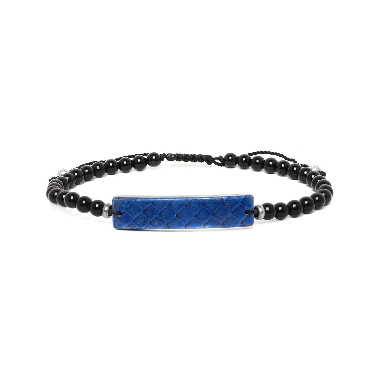 Bracelet collection Serpent en coton ciré Indigo 13--31650 Nature Bijoux