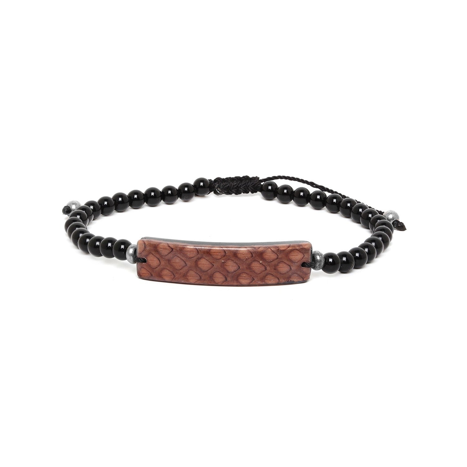 Bracelet Nature Bijoux Serpent coton ciré marron 13--31655