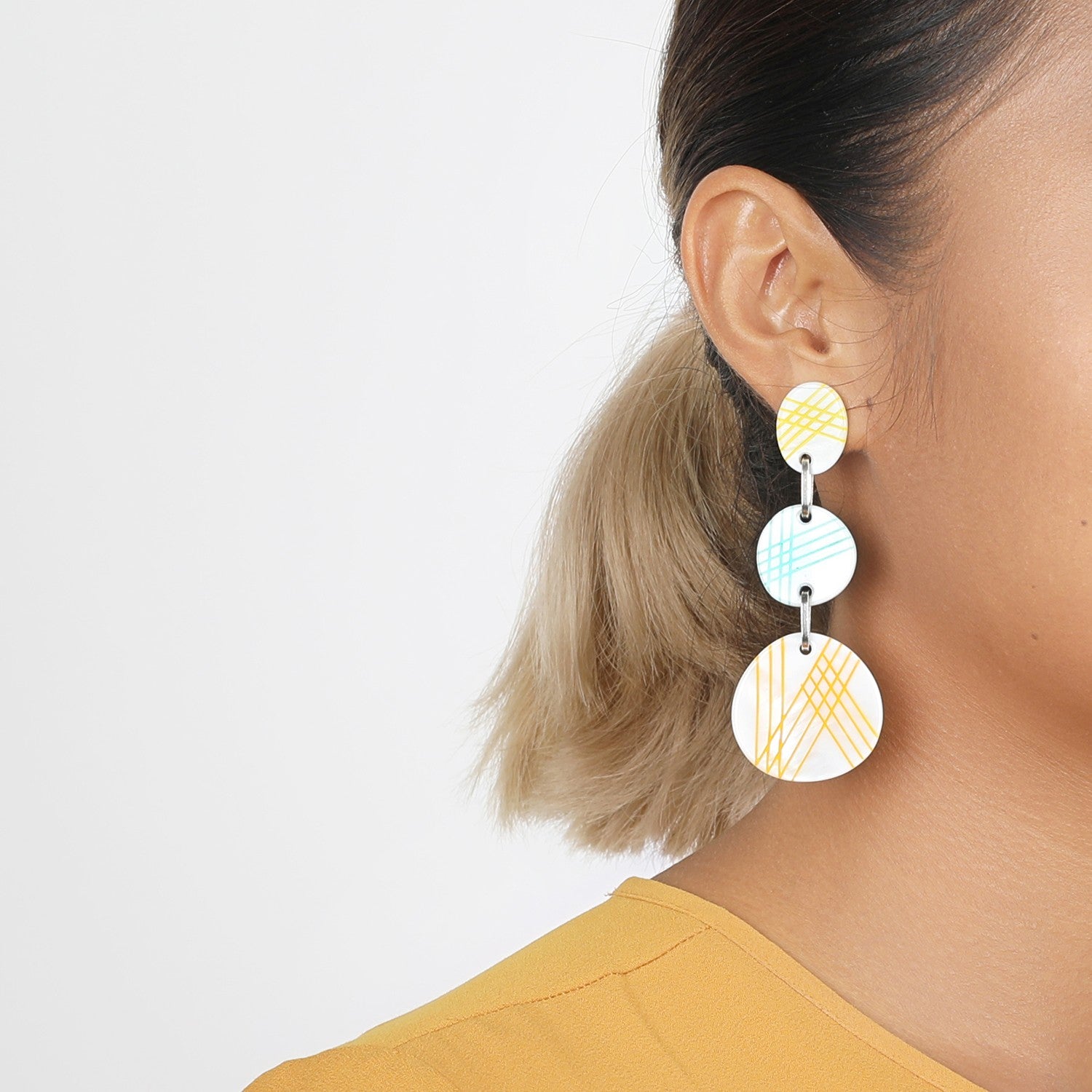 Détail nacre perlière boucles d'oreille 12--74492 Nature Bijoux
