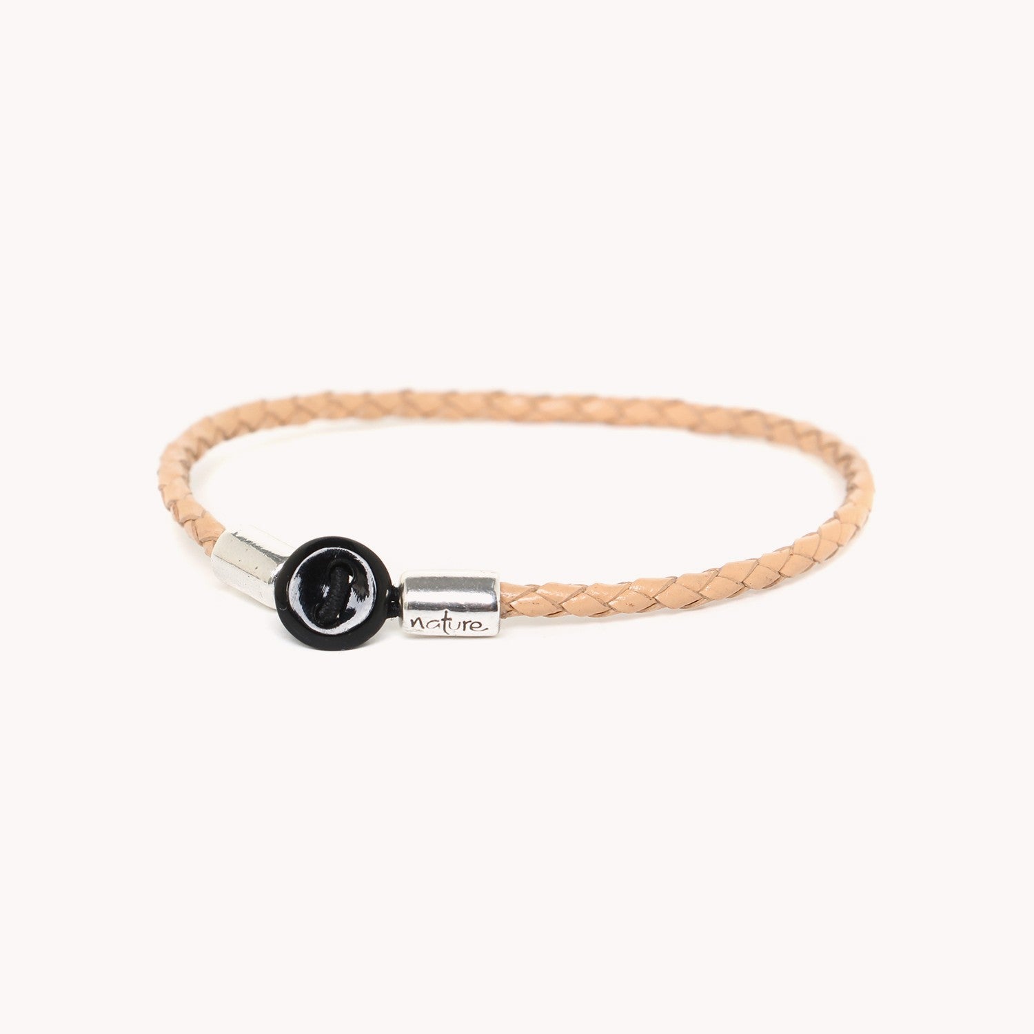 Bracelet Nature Bijoux Link Homme sable coton ciré cuir étain 13--42946