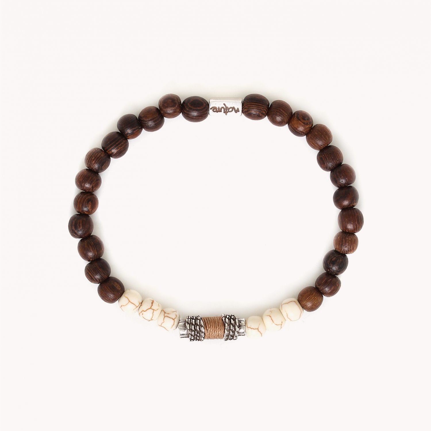 Détail pierre howlite bois Robles 13--42950 Nature Bijoux