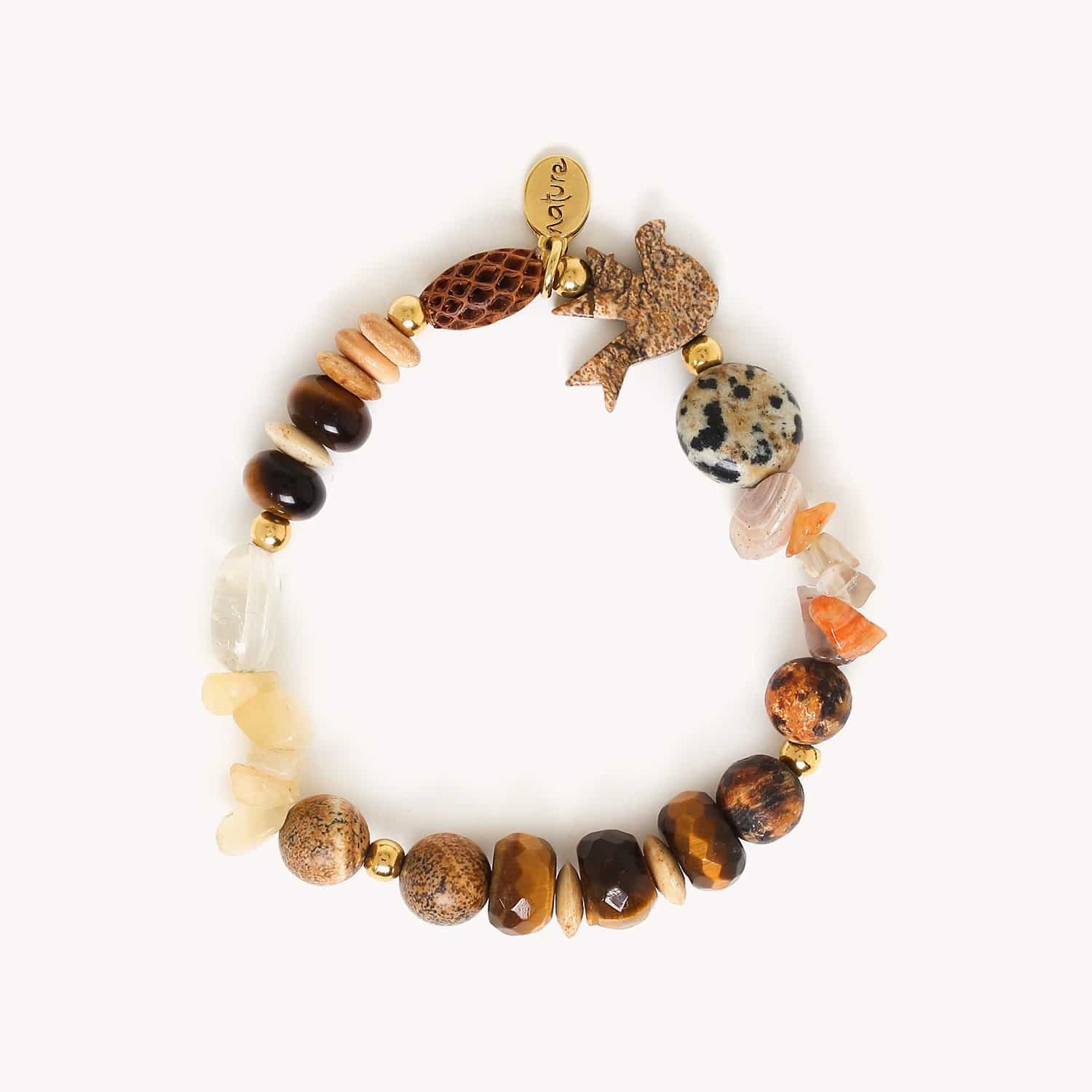 Détail pierres naturelles marron bracelet 13--42960 Nature Bijoux