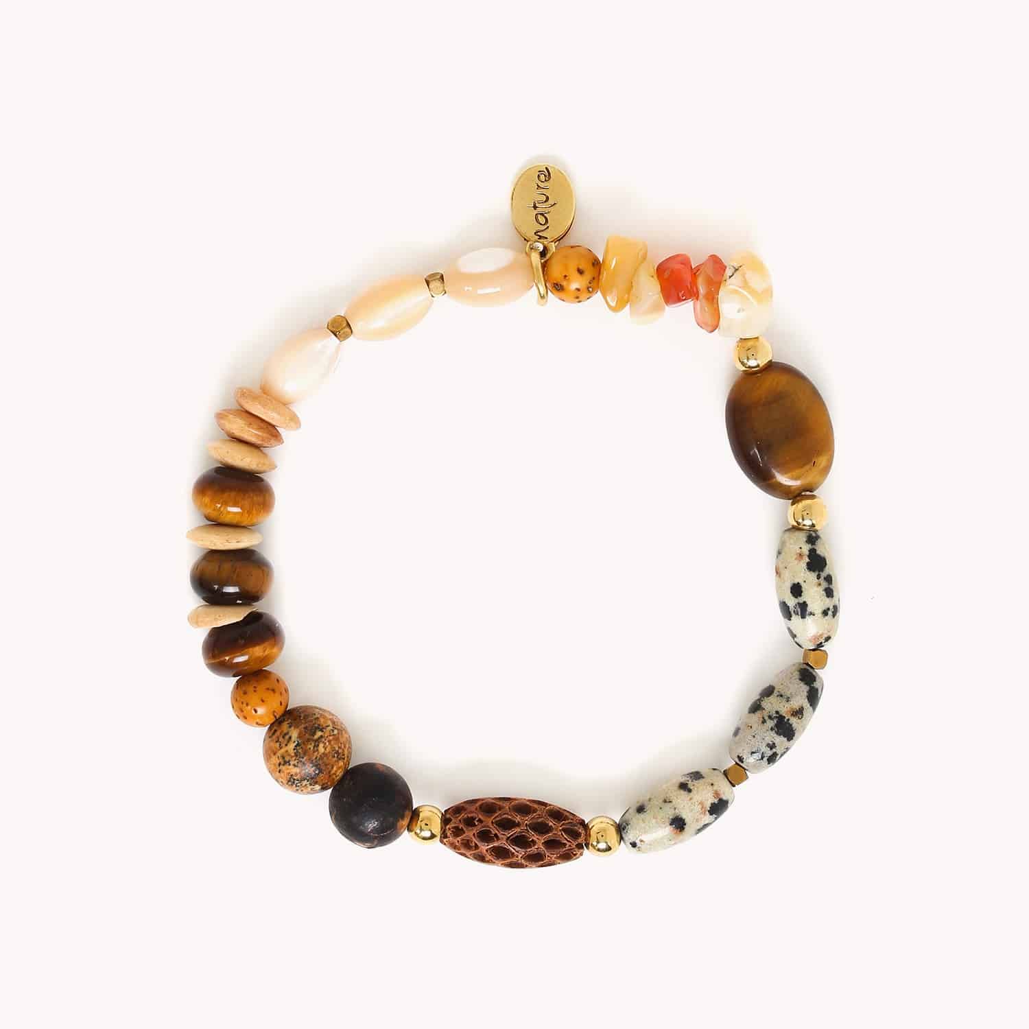 Détail pierres naturelles jaspe agate coquillages 13--42963 Nature Bijoux