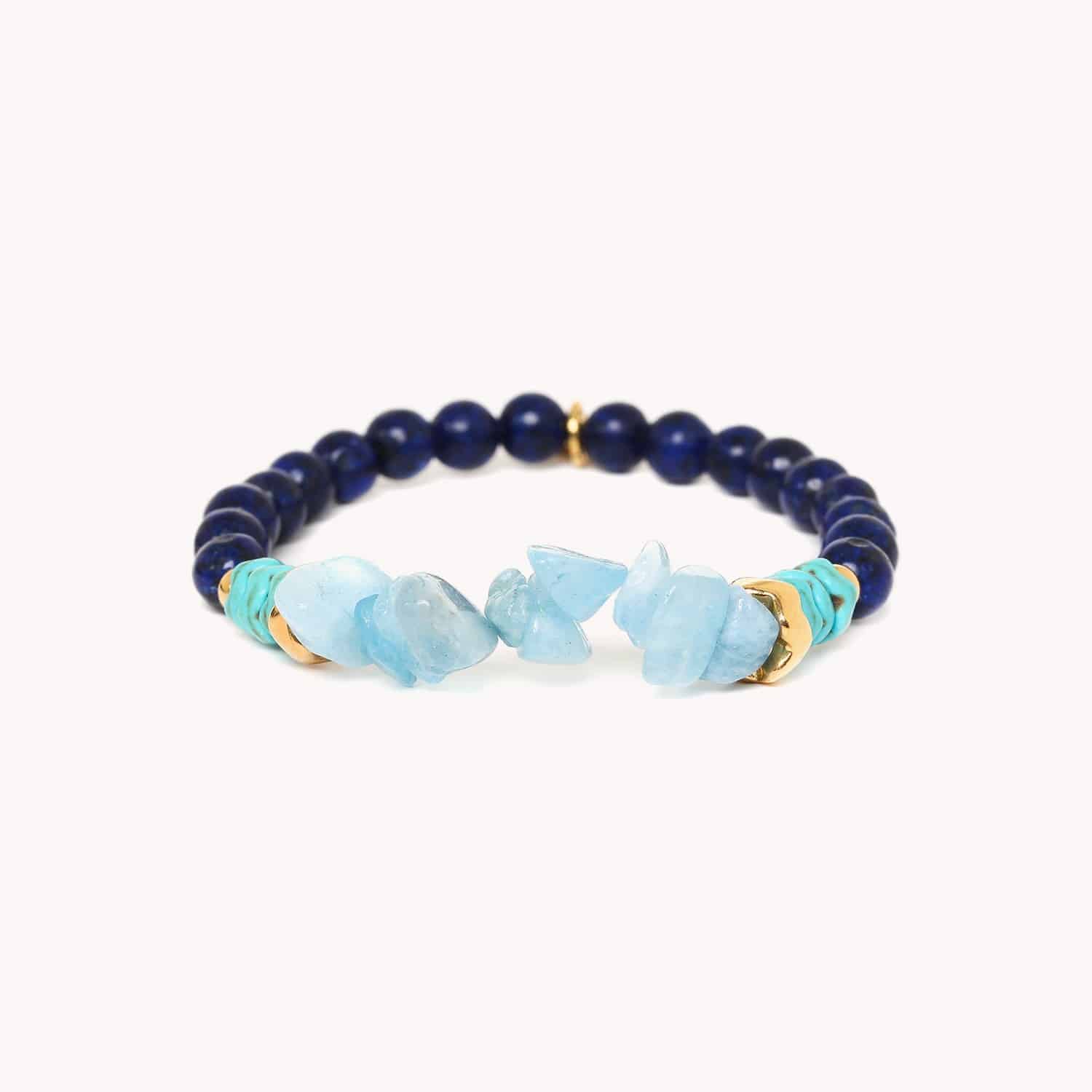 Bracelet Colorama extensible Kiribati 1 lapis-lazuli howlite étain Nature Bijoux 13--42970