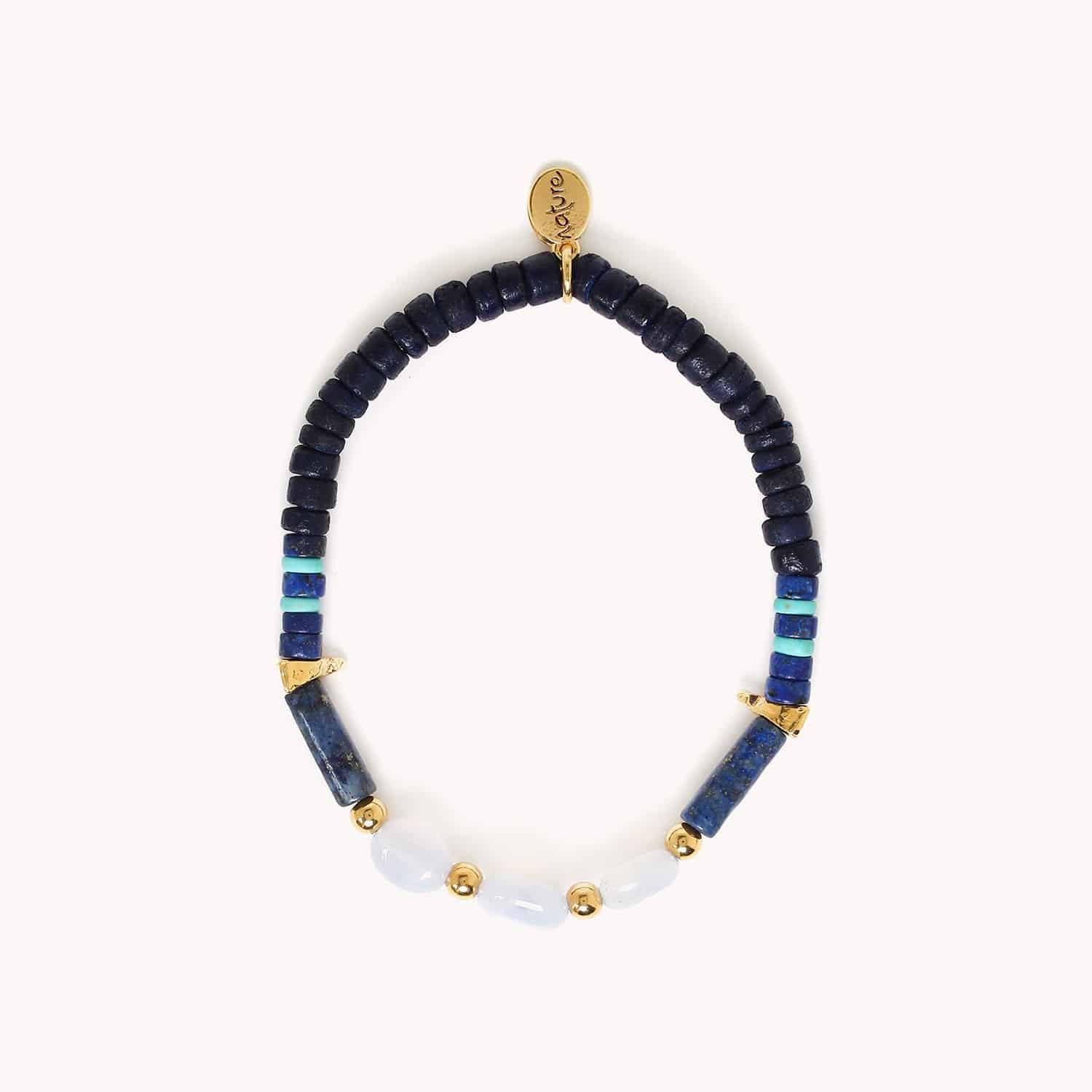 Détail pierres lapis-lazuli calcédoine bleue 13--42972 Nature Bijoux