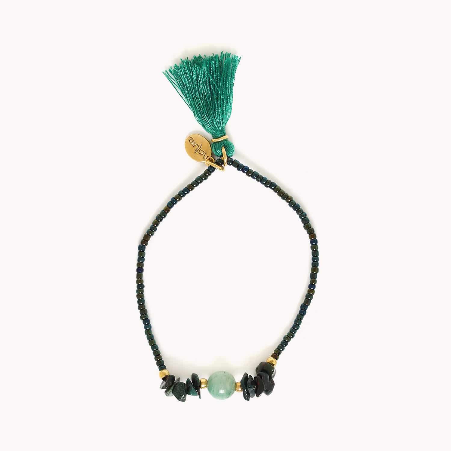 Détail jaspe vert et perle de rocaille 13--42994 Nature Bijoux