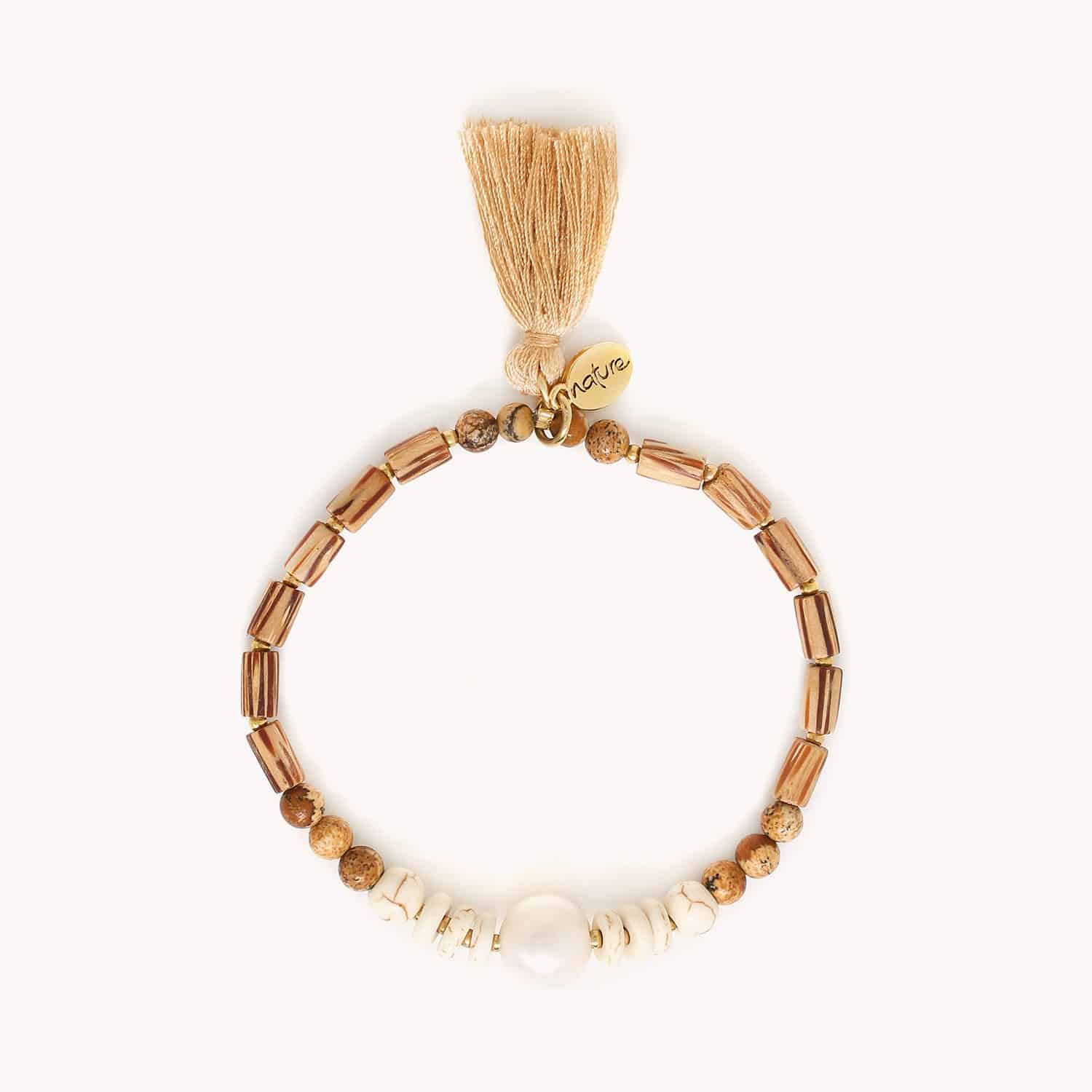 Détail pierre Howlite bracelet 13--43004 Nature Bijoux