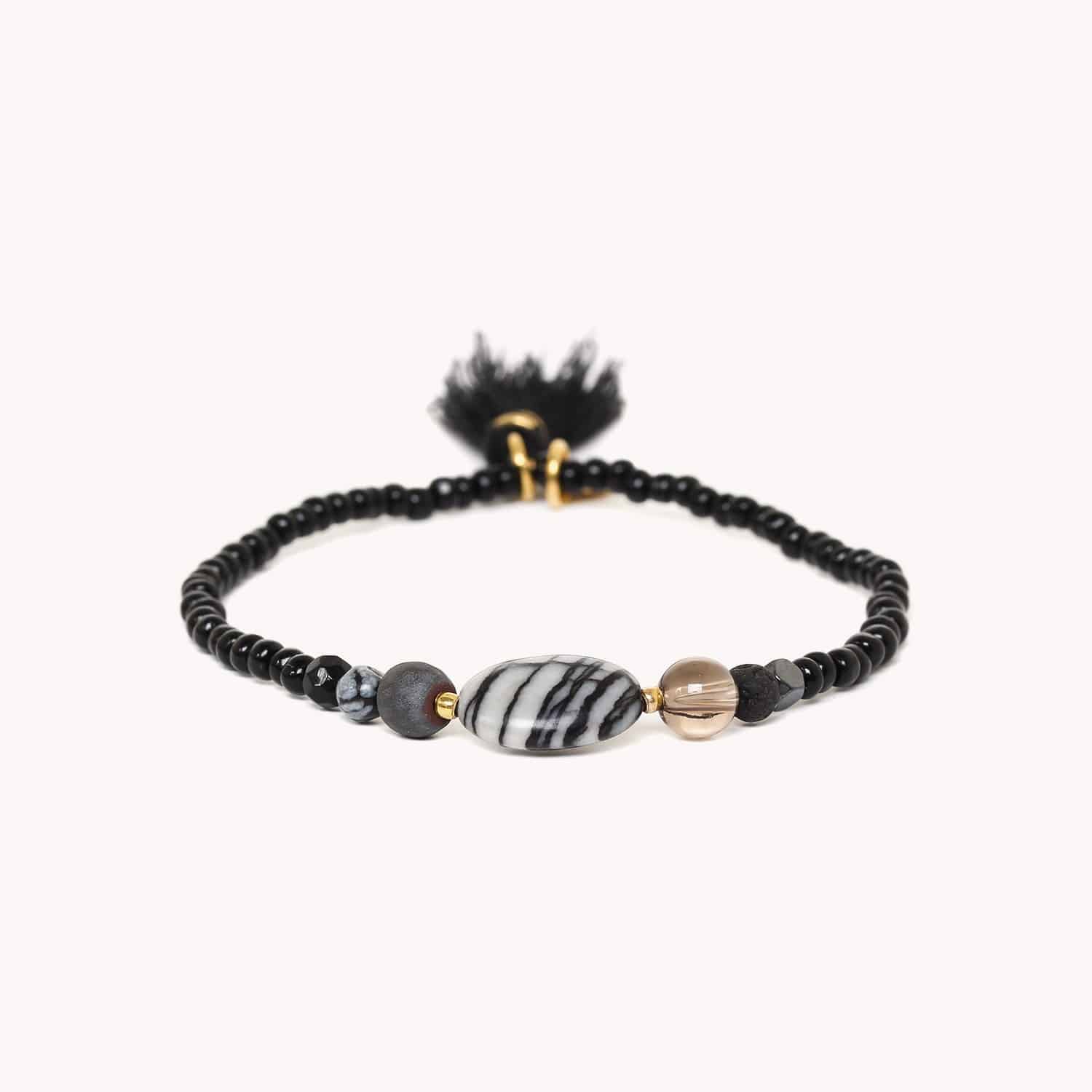 Bracelet Nature Bijoux Colorama en jaspe hématite pierre de lave 13--43014