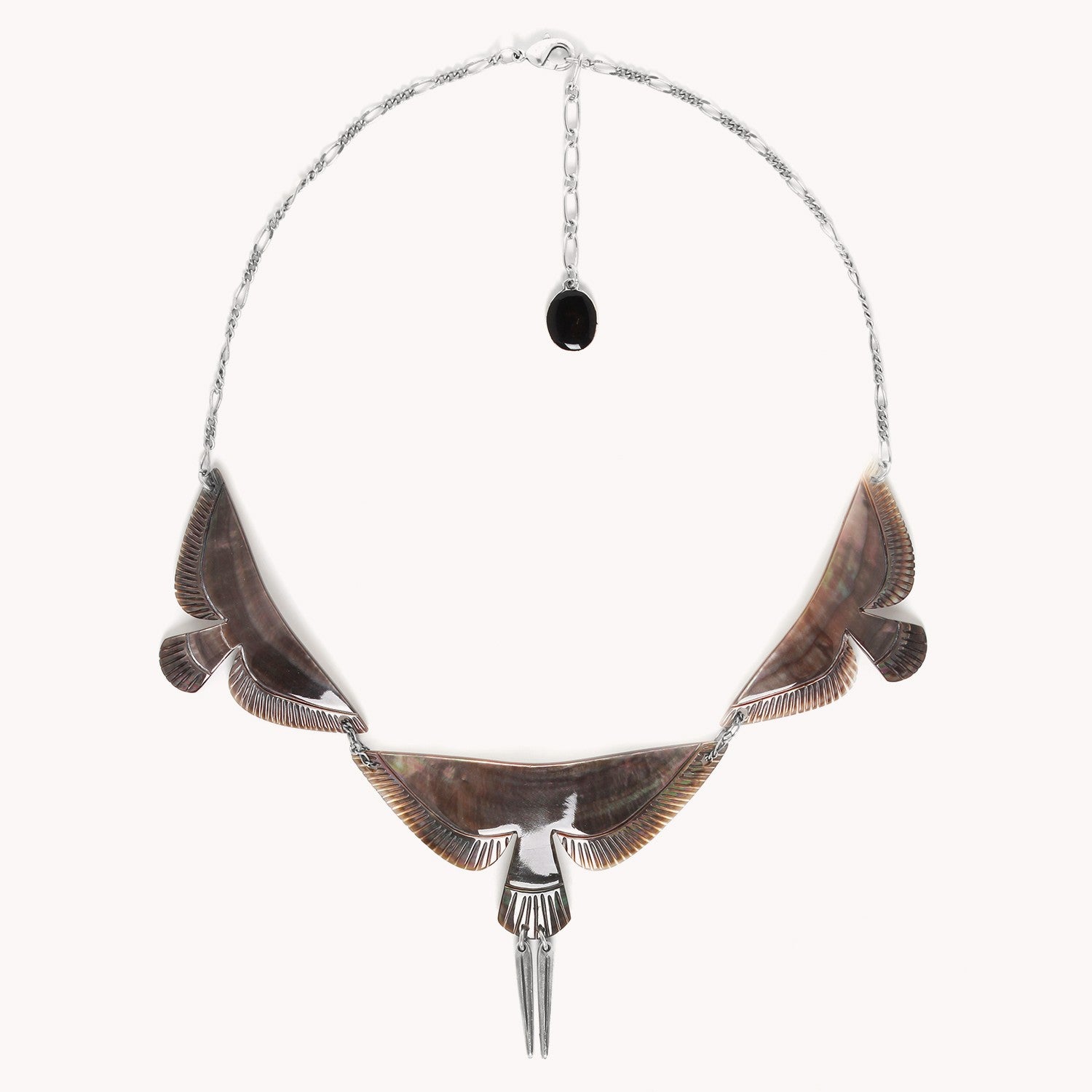 Collier Envol Nacre Noire 15--41220 Nature Bijoux