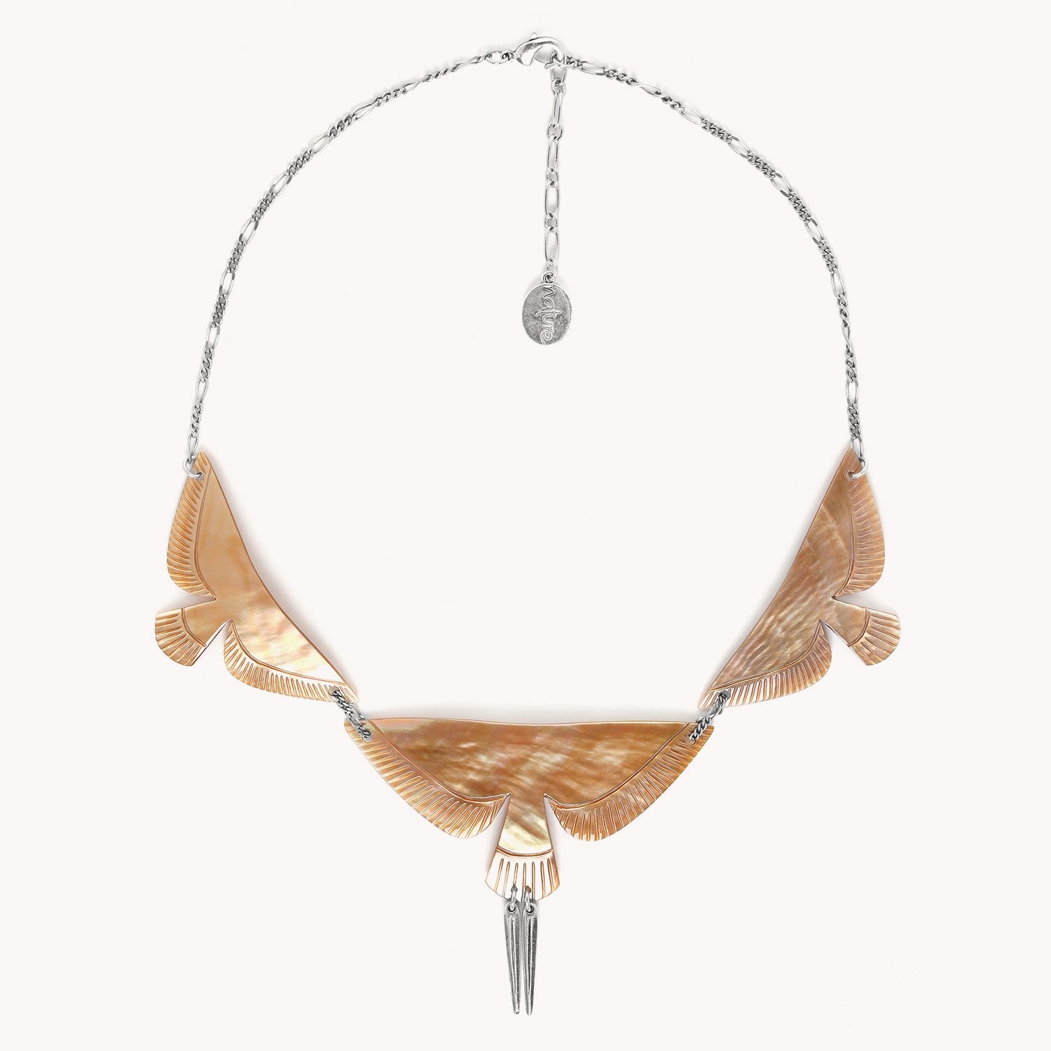 Collier Nature Bijoux Envol Nacre Brune 15--41221 fait main