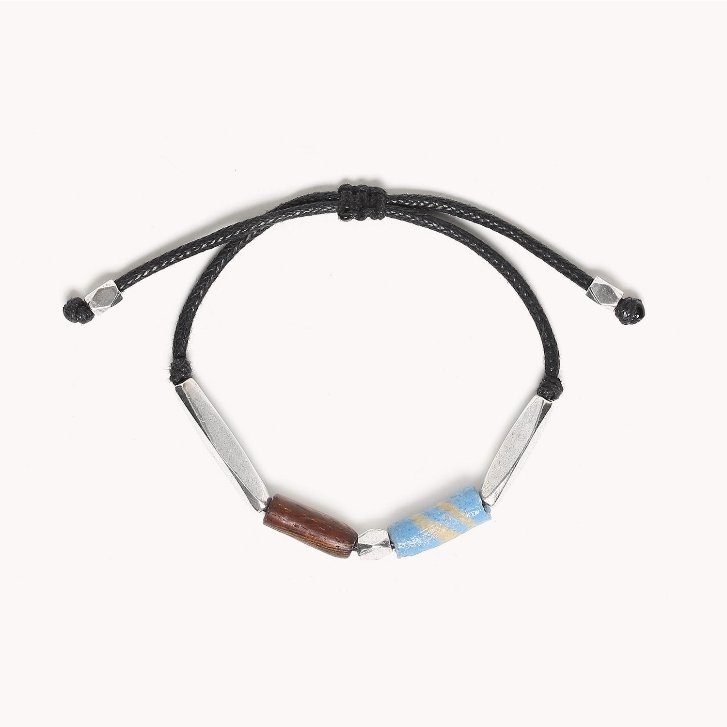 Détail bracelet bleu argent 13--33950 Nature Bijoux