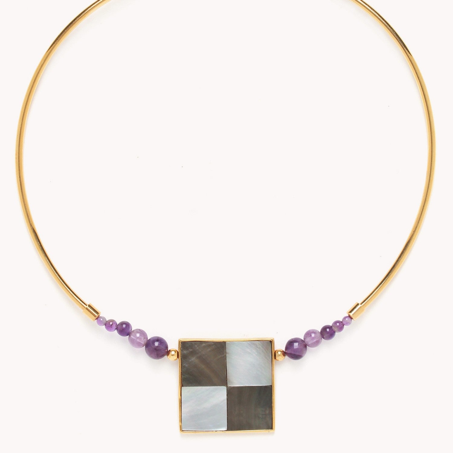 Collier Nature Bijoux Le Square Améthyste Nacre 15--41520