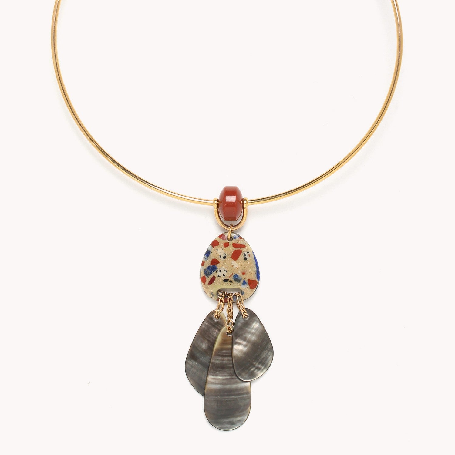 Collier Gaudi rigide en jaspe dalmatien, jaspe rouge, lapis-lazuli Nature Bijoux 15--41820