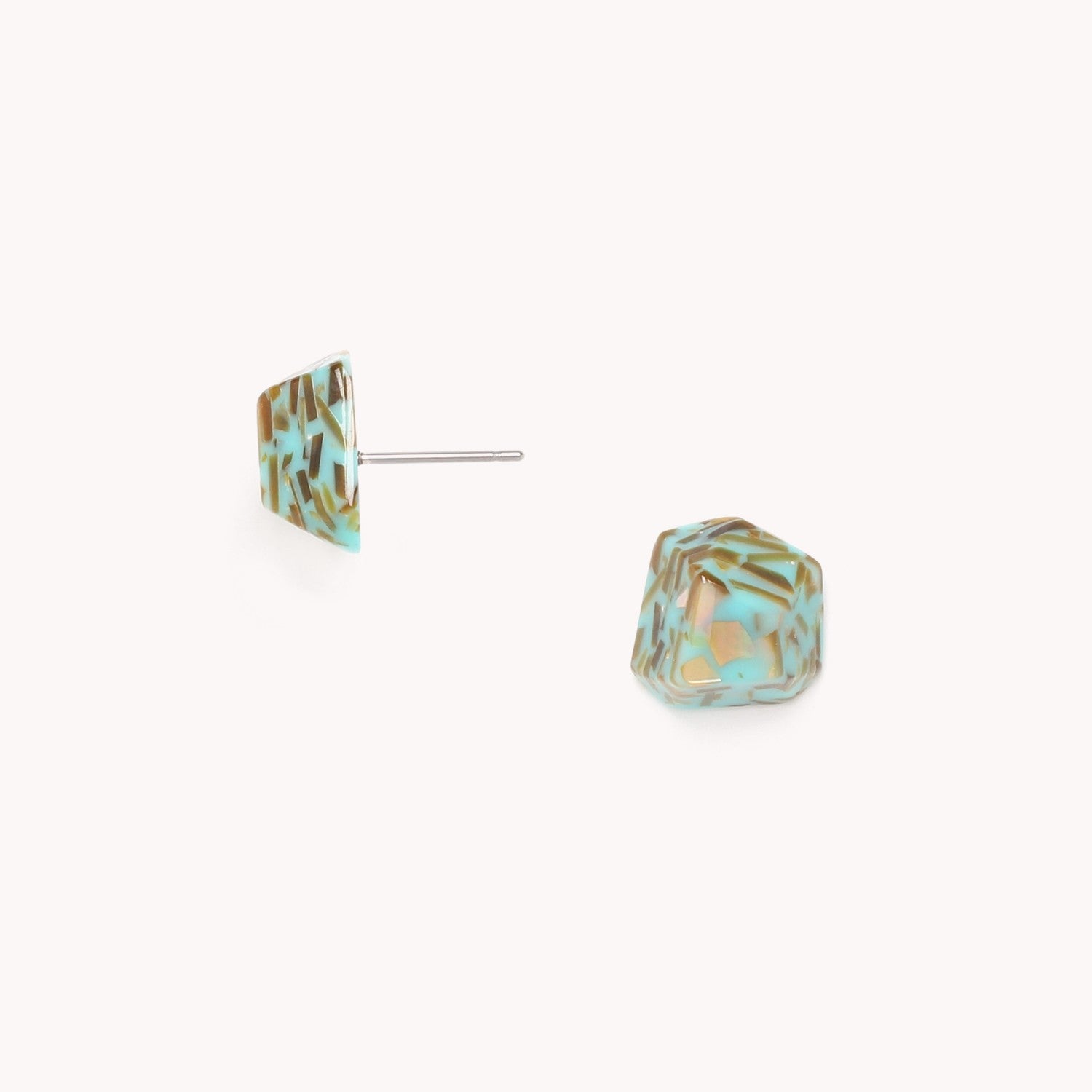 Détail matière laiton terrazzo turquoise 12--77106 Nature Bijoux