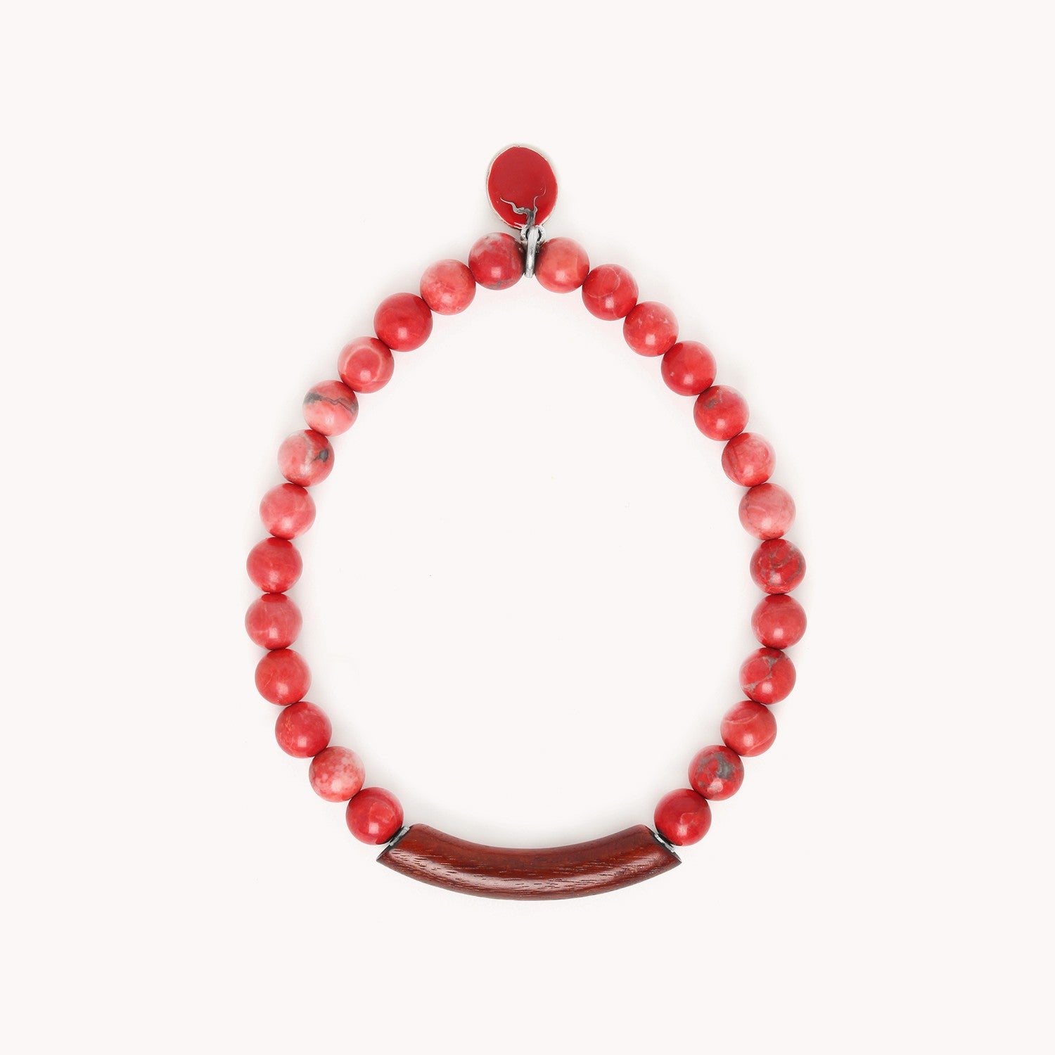 Détail pierre howlite rouge bracelet 13--31645 Nature Bijoux