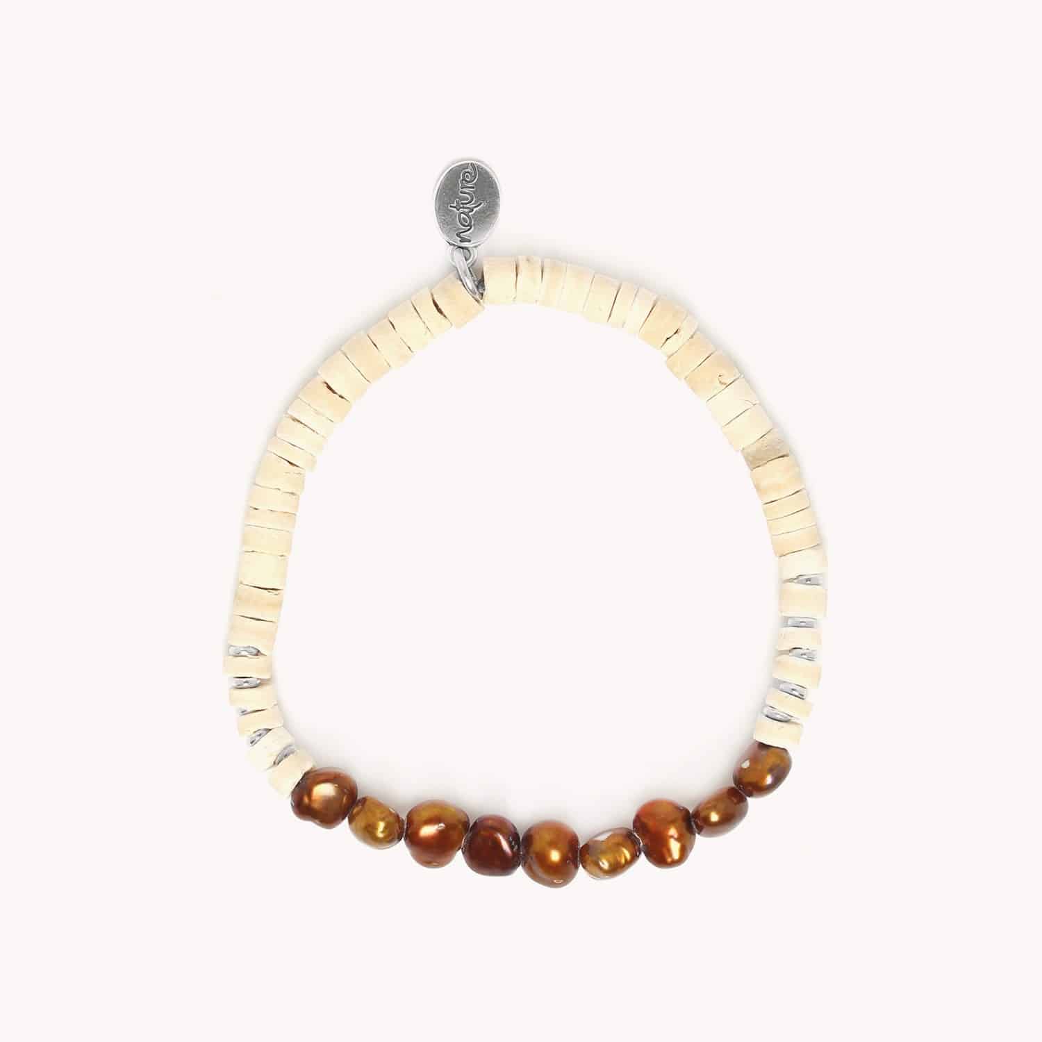 Détail perles bronze bracelet 13--33964 Nature Bijoux