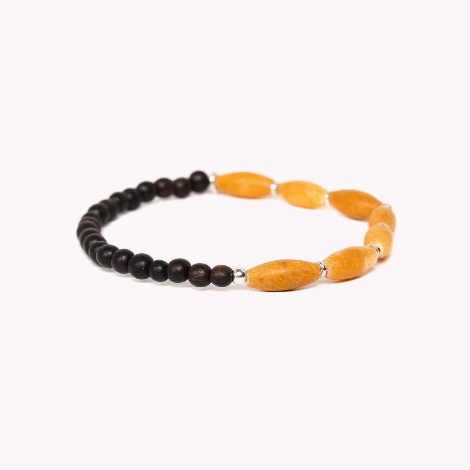 Bracelet Les Duos jaspe jaune et ébène Nature Bijoux 13--42524