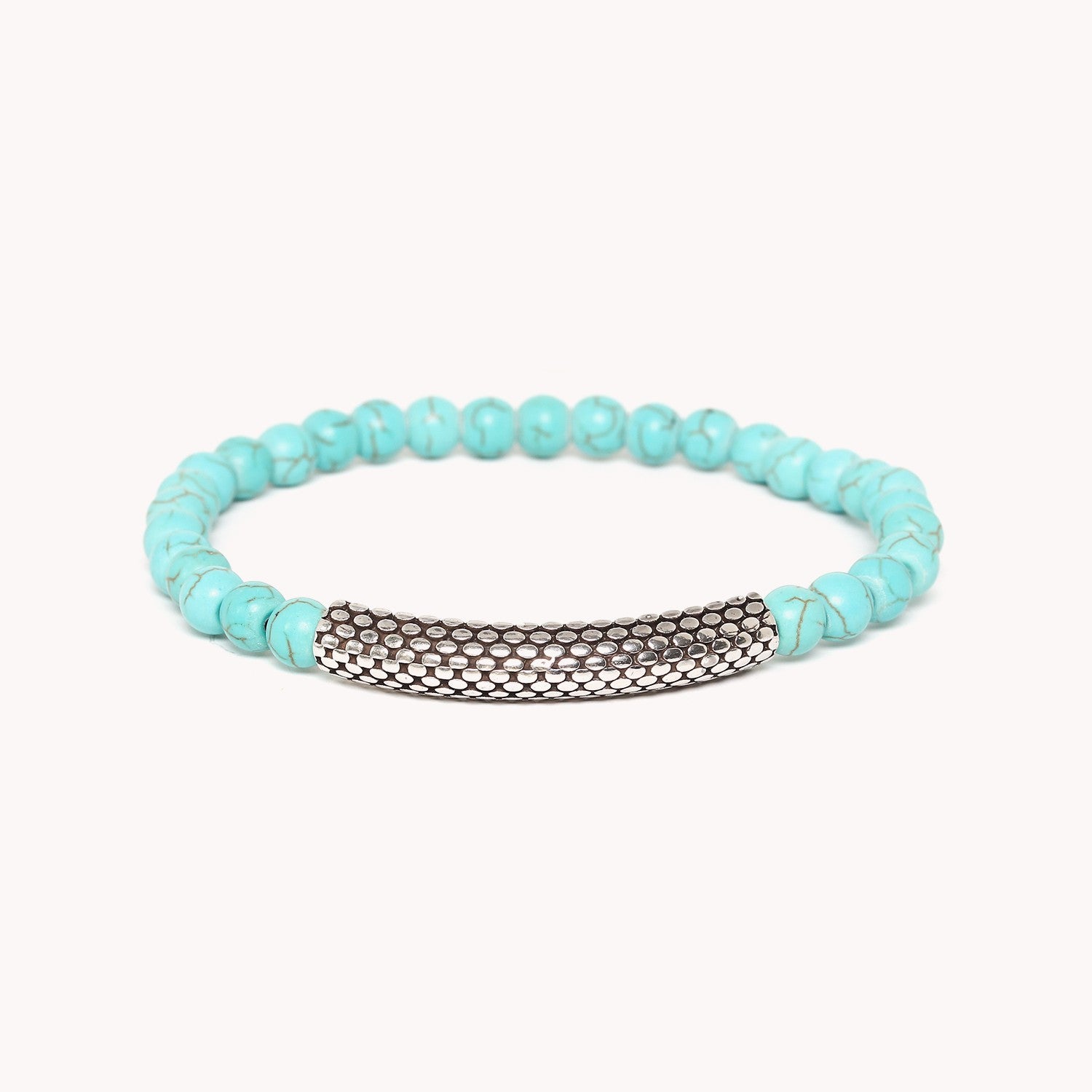 Bracelet Serpent extensible howlite turquoise 13--42830 Nature Bijoux