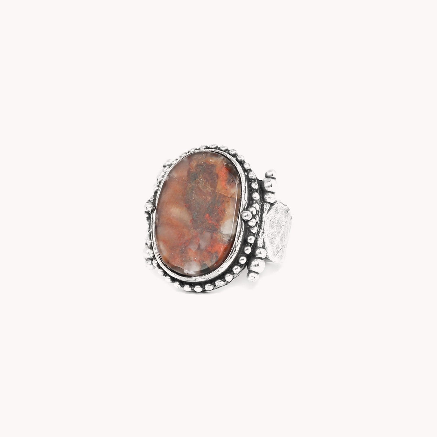 Bague Nature Bijoux Anneaux Jaspe Rouge 19--24570
