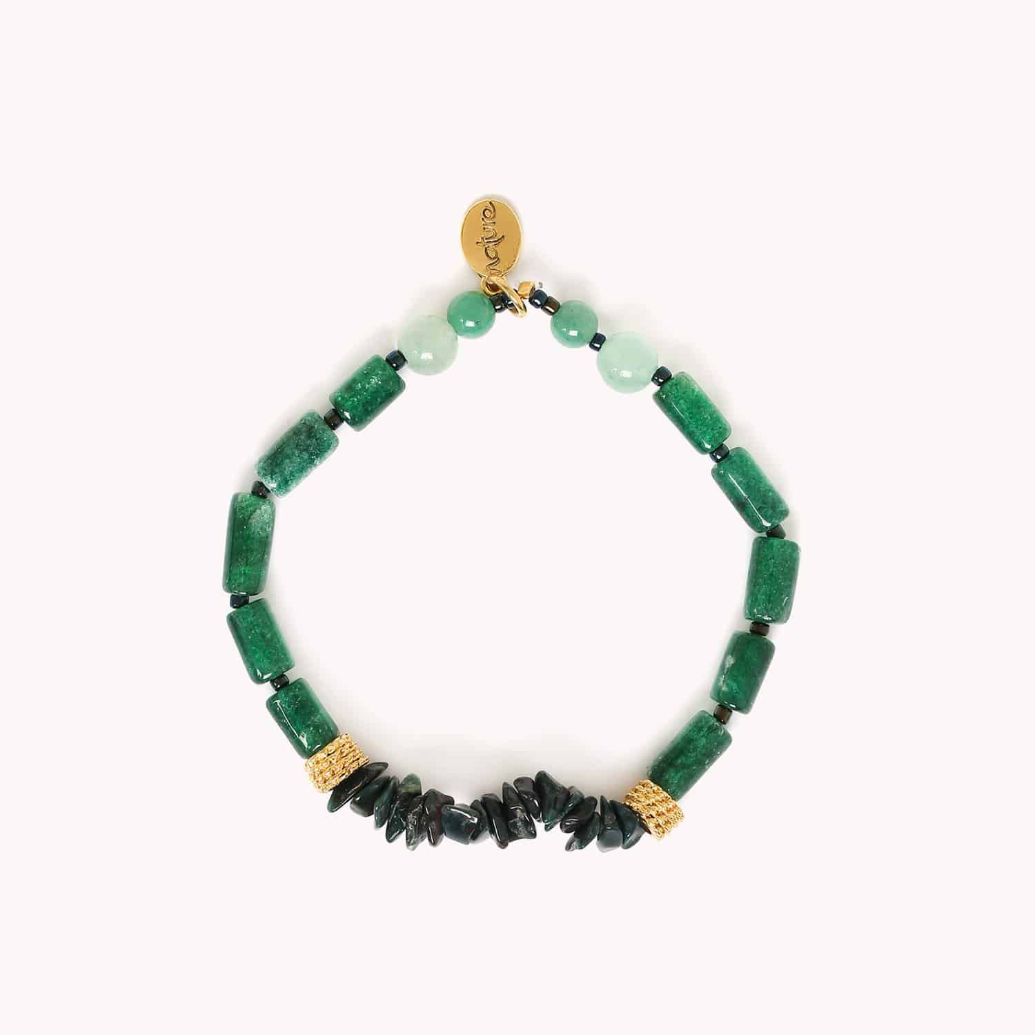 Détail pierres vertes bracelet extensible 13--42991 Nature Bijoux