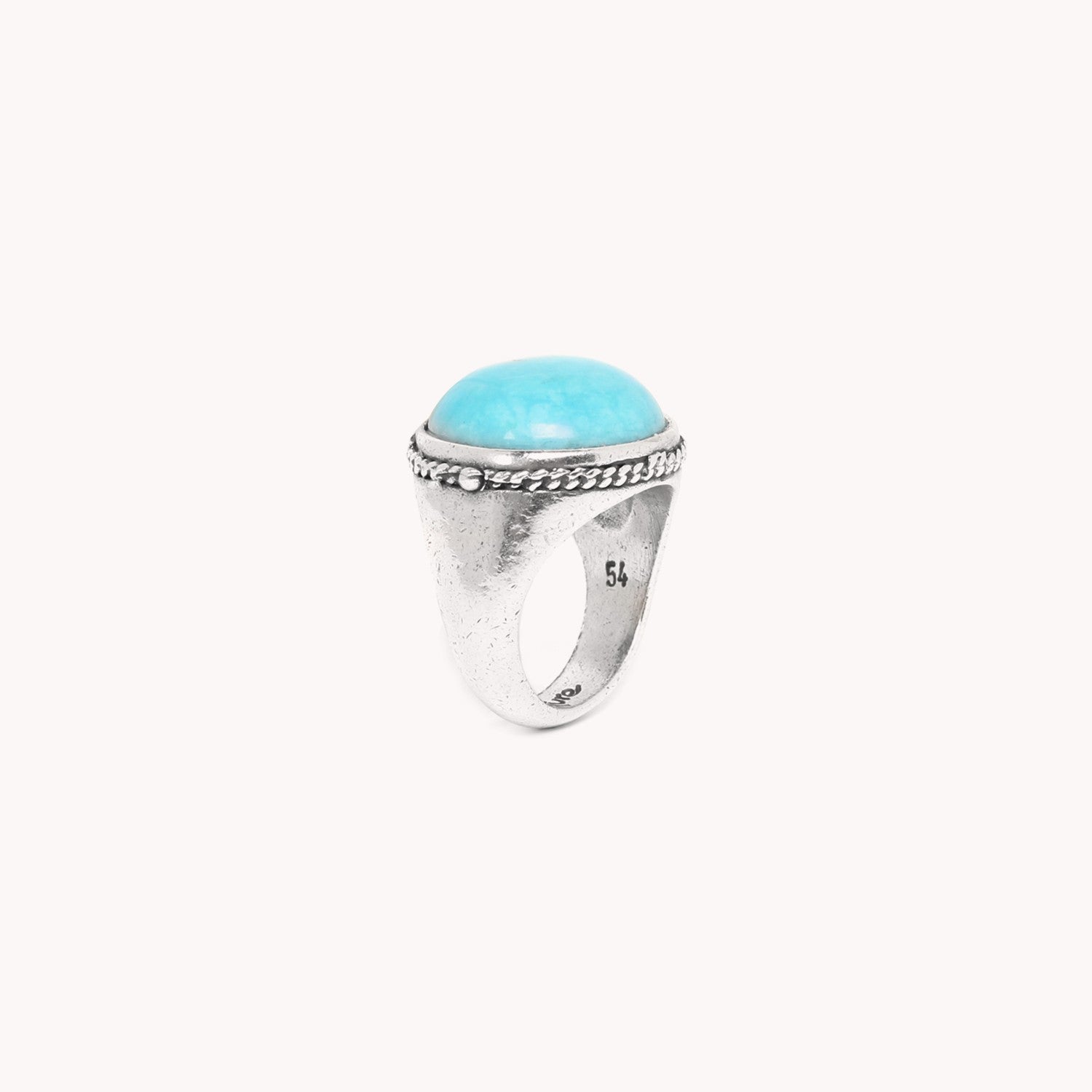 Détail bague ronde howlite turquoise 19--24520 Nature Bijoux