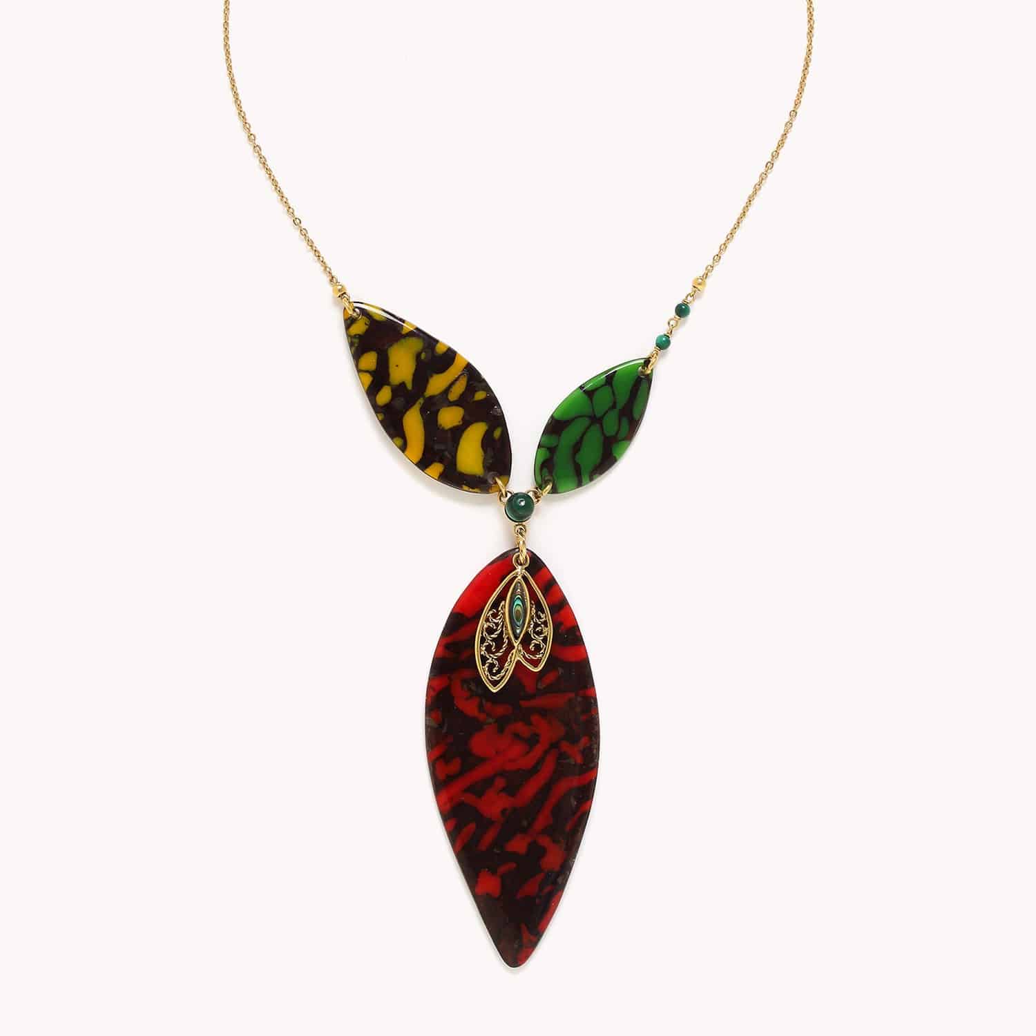 Détail malachite collier 15--42650 Nature Bijoux