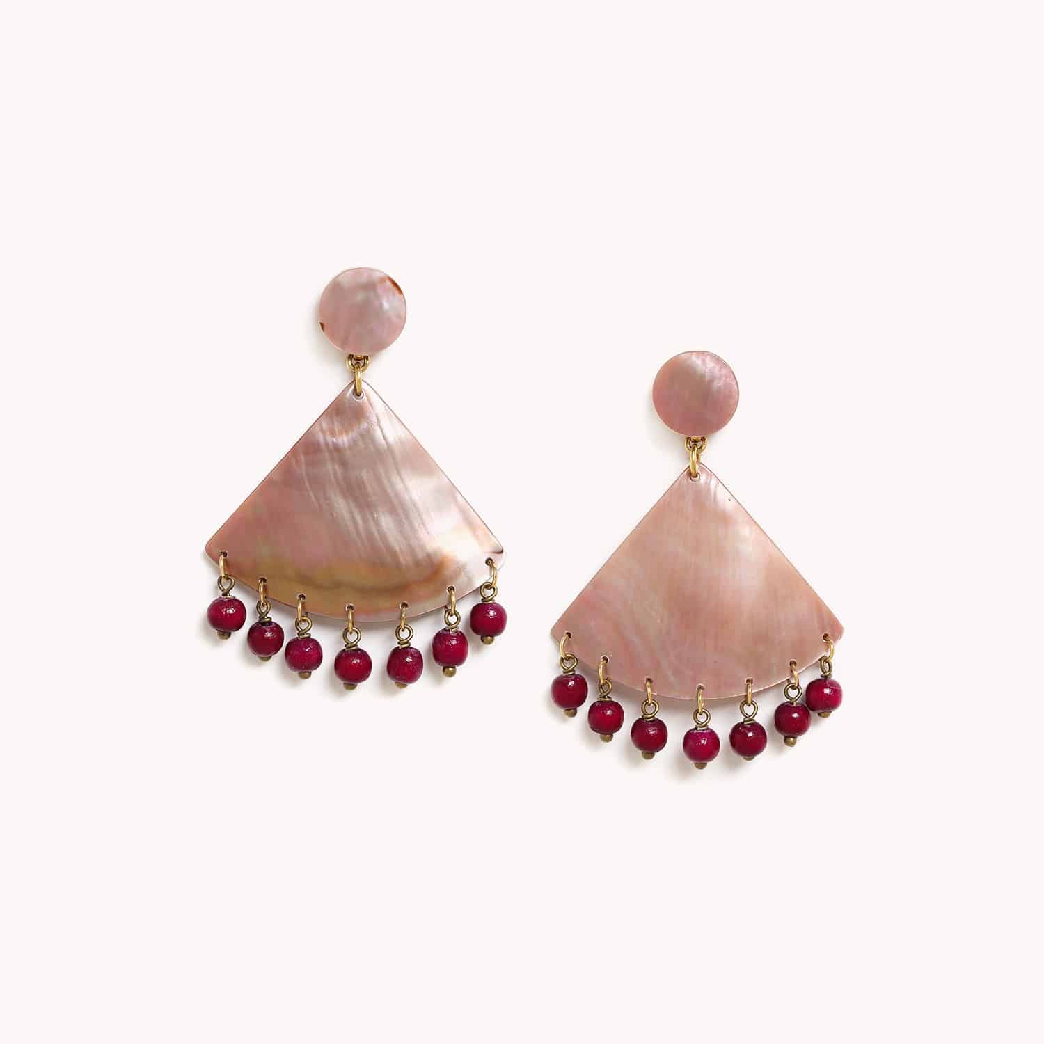 Boucles d'oreilles Riviera bois grenat 12--78922 Nature Bijoux