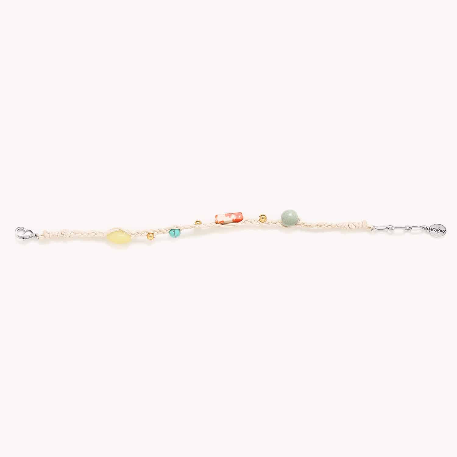Bracelet portée détail coton ciré 13--43215 Nature Bijoux