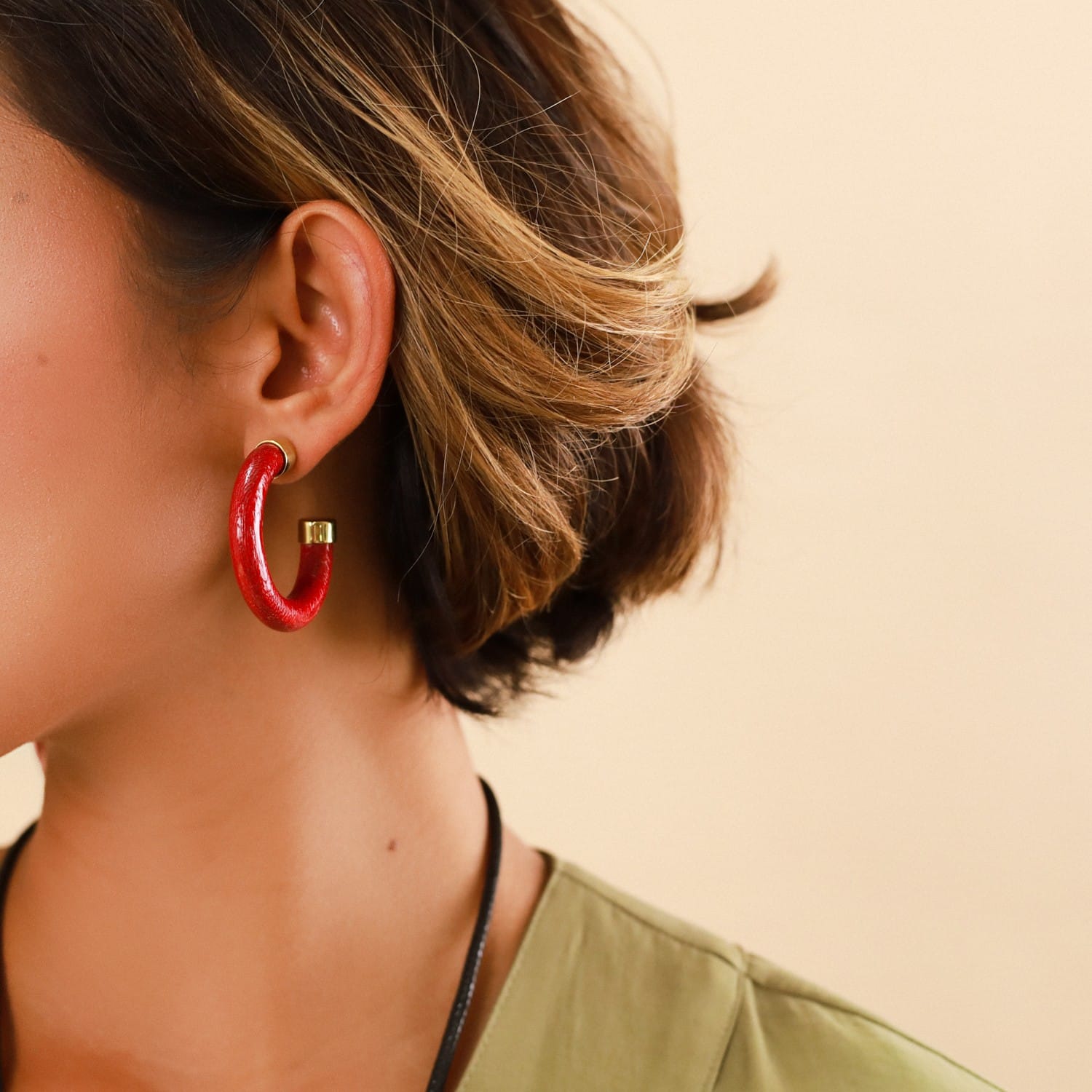 Détail bois Robles boucles Kinsley 12--79001 Nature Bijoux