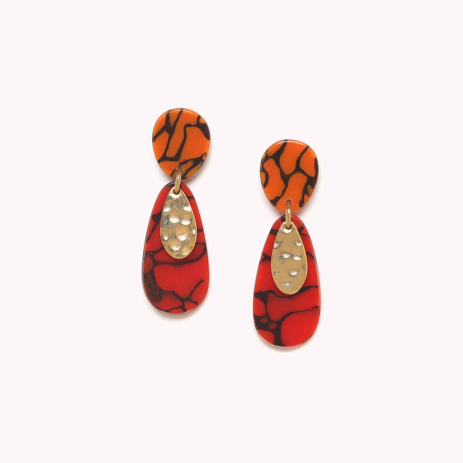 Boucles d'oreilles Stromboli termitière orange 12--79178 Nature Bijoux
